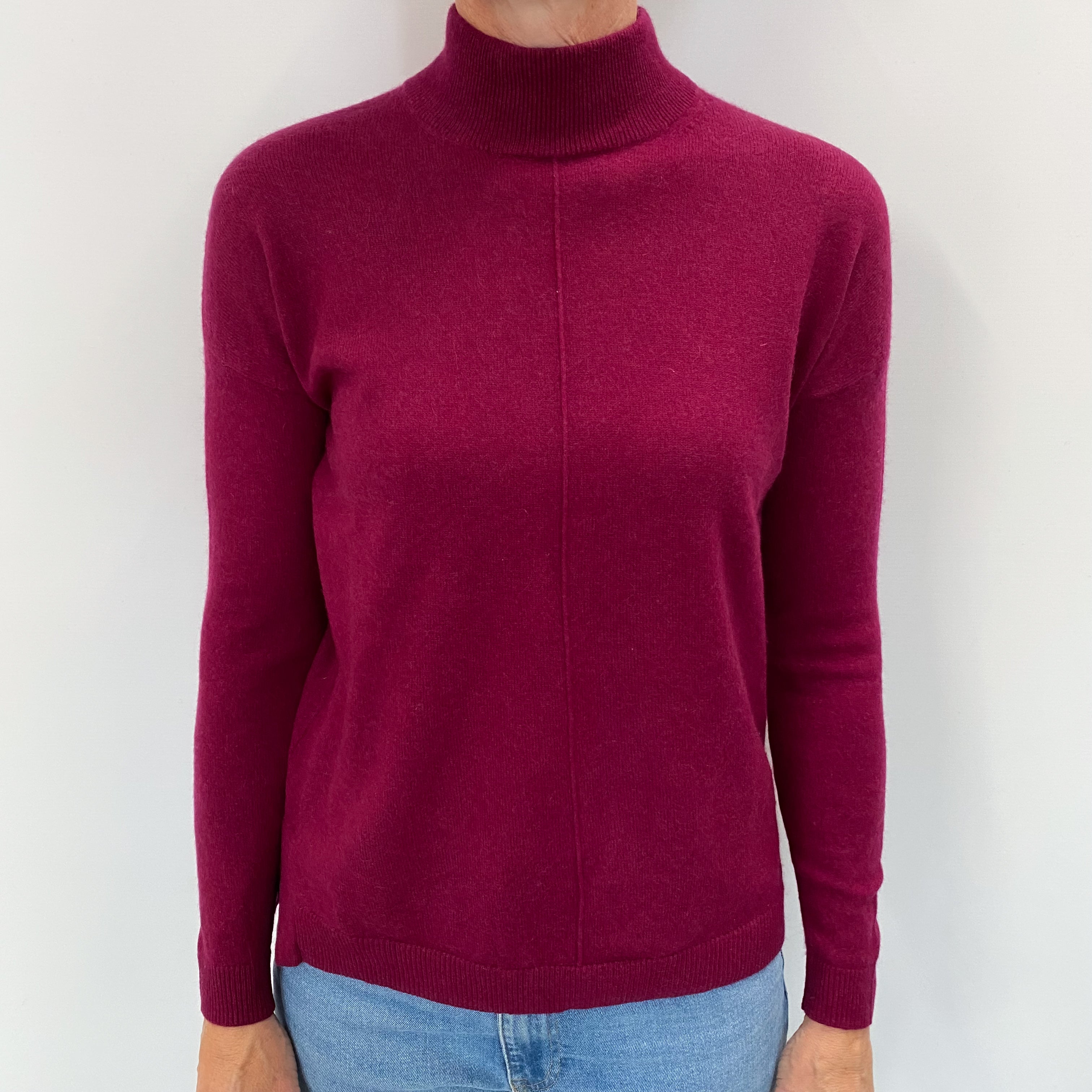 Mulberry Purple Cashmere Turtle Neck Jumper Small