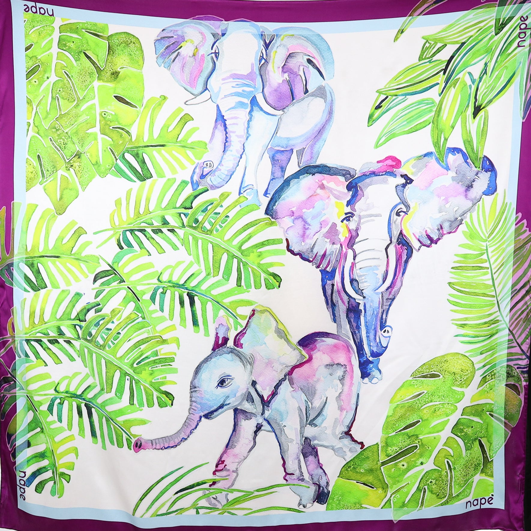 Brand New Boxed Nape Elephant Silk Scarf