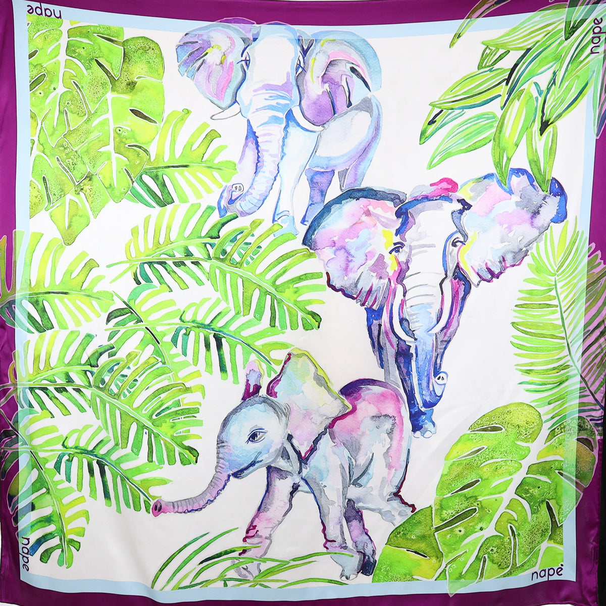Brand New Boxed Nape Elephant Silk Scarf