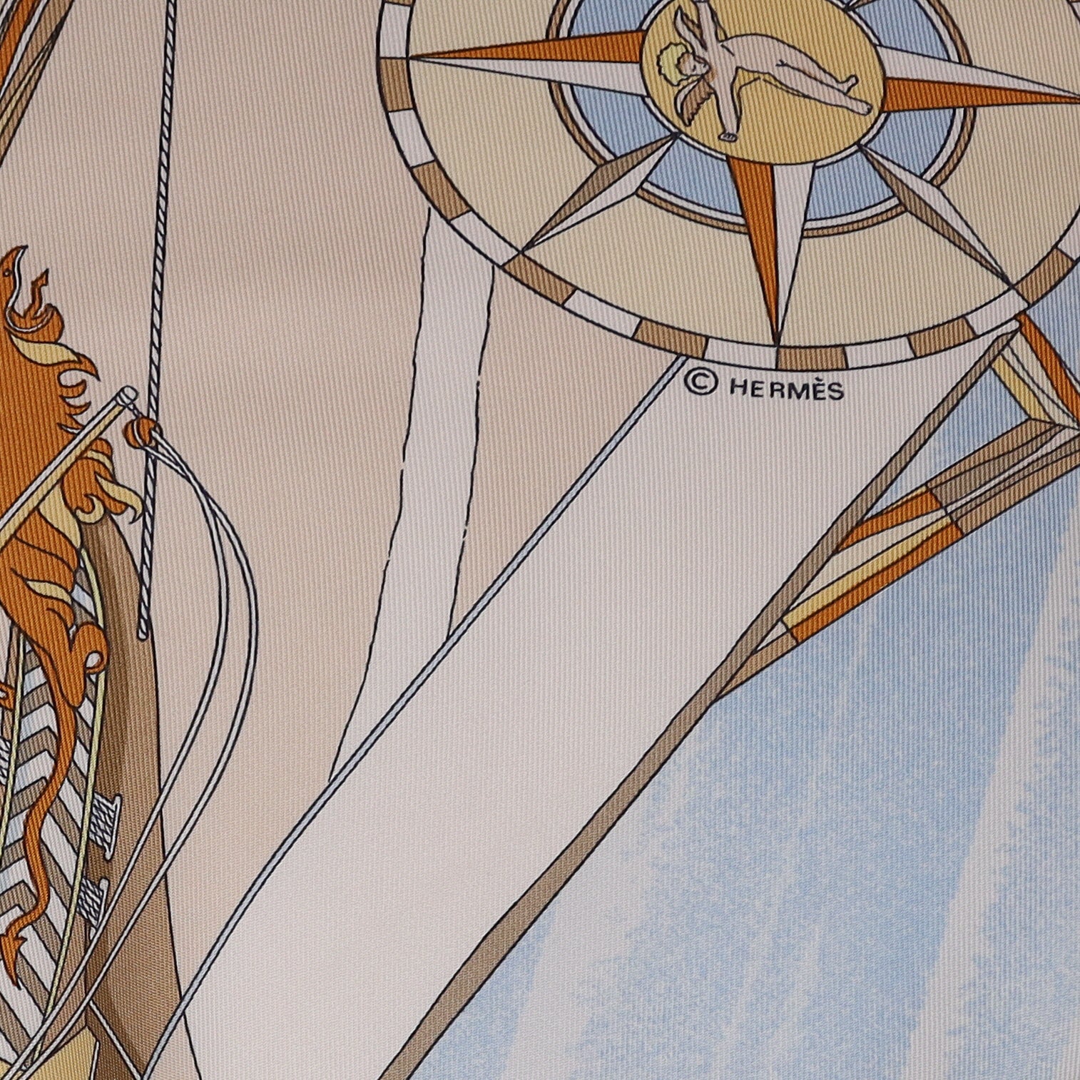 Hermès Face Au Large Silk Scarf