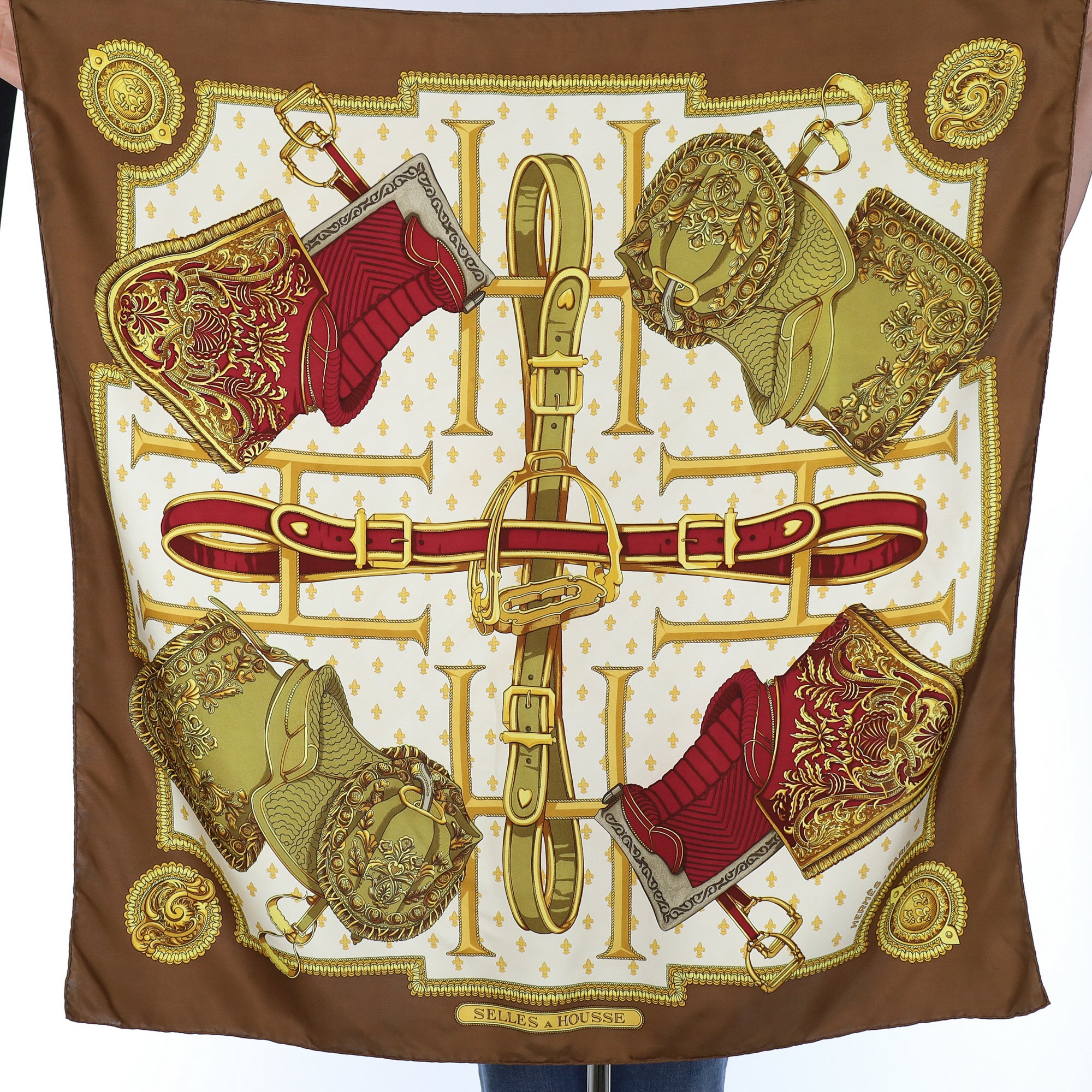 Hermès Selles A Housee Silk Scarf