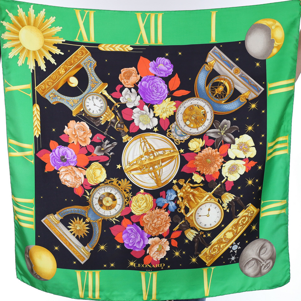 Leonard Ornate Clocks Silk Scarf