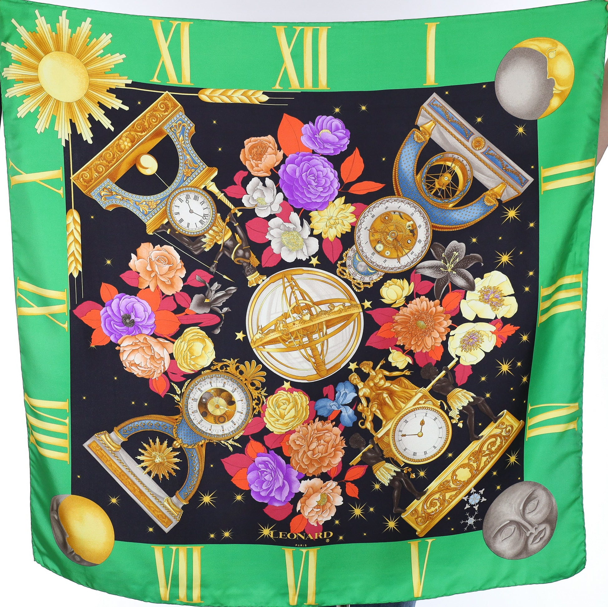 Leonard Ornate Clocks Silk Scarf