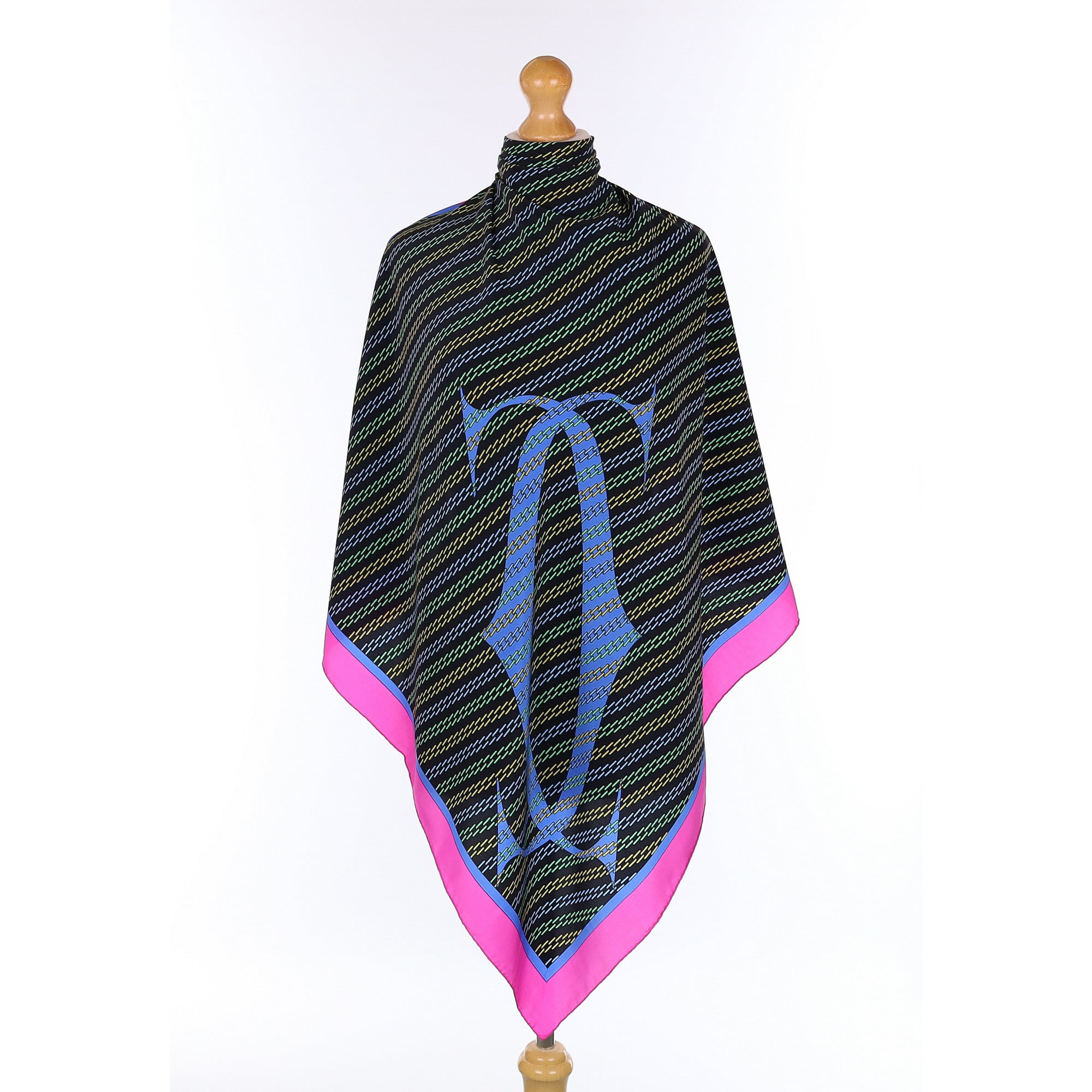 Brand New Boxed Murt De Cartier Chain Link Silk Scarf