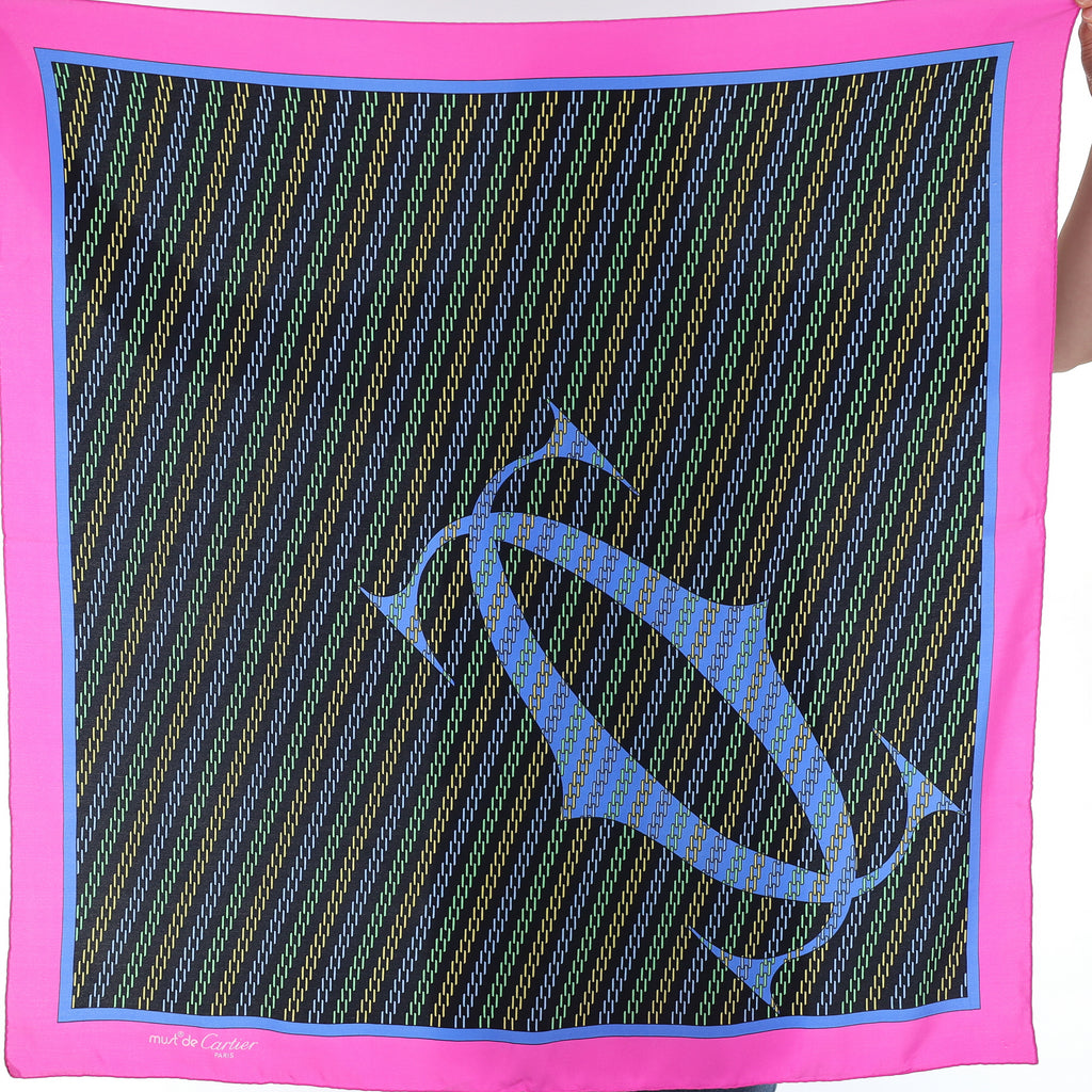 Brand New Boxed Murt De Cartier Chain Link Silk Scarf