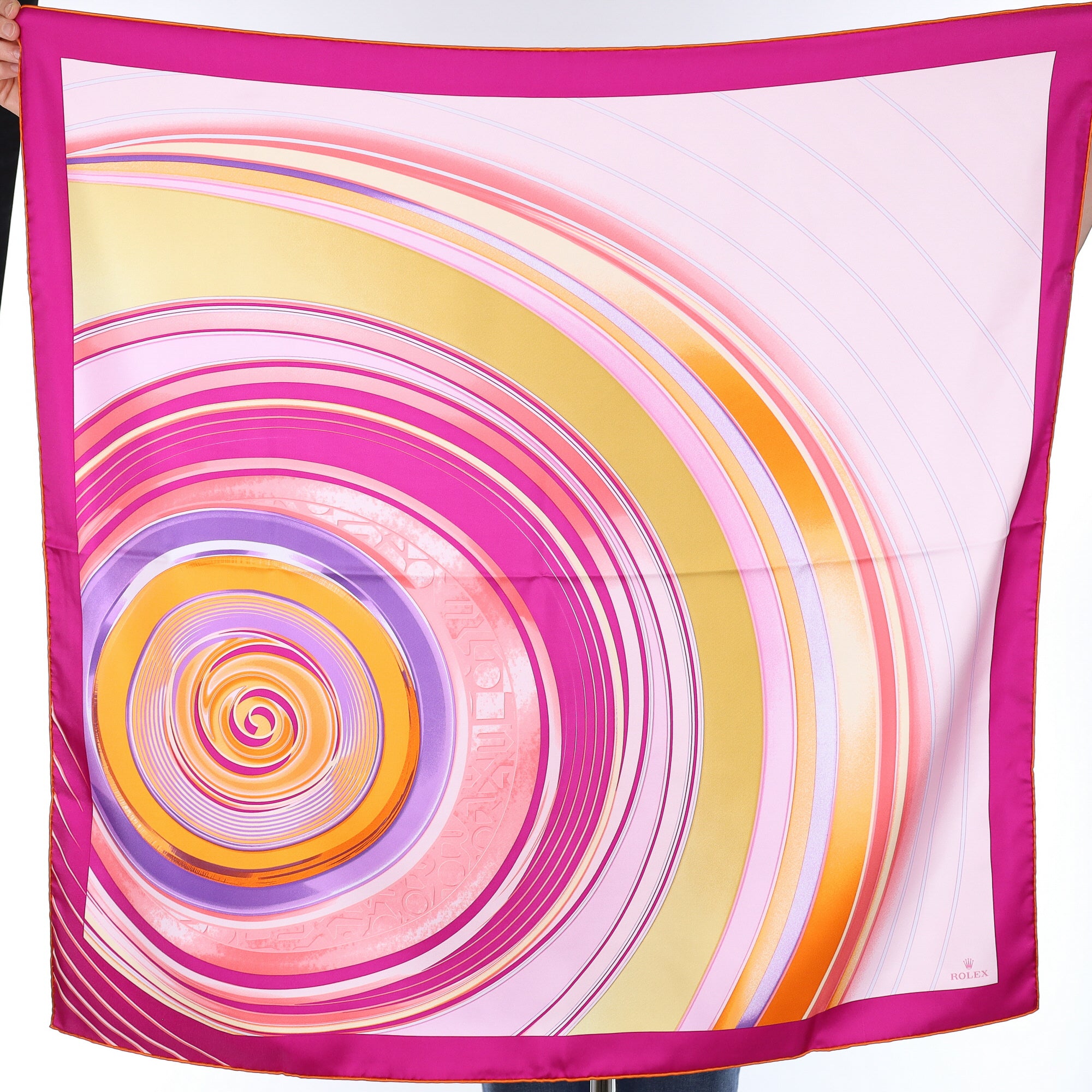 Brand New Boxed Rolex Spirals Silk Scarf