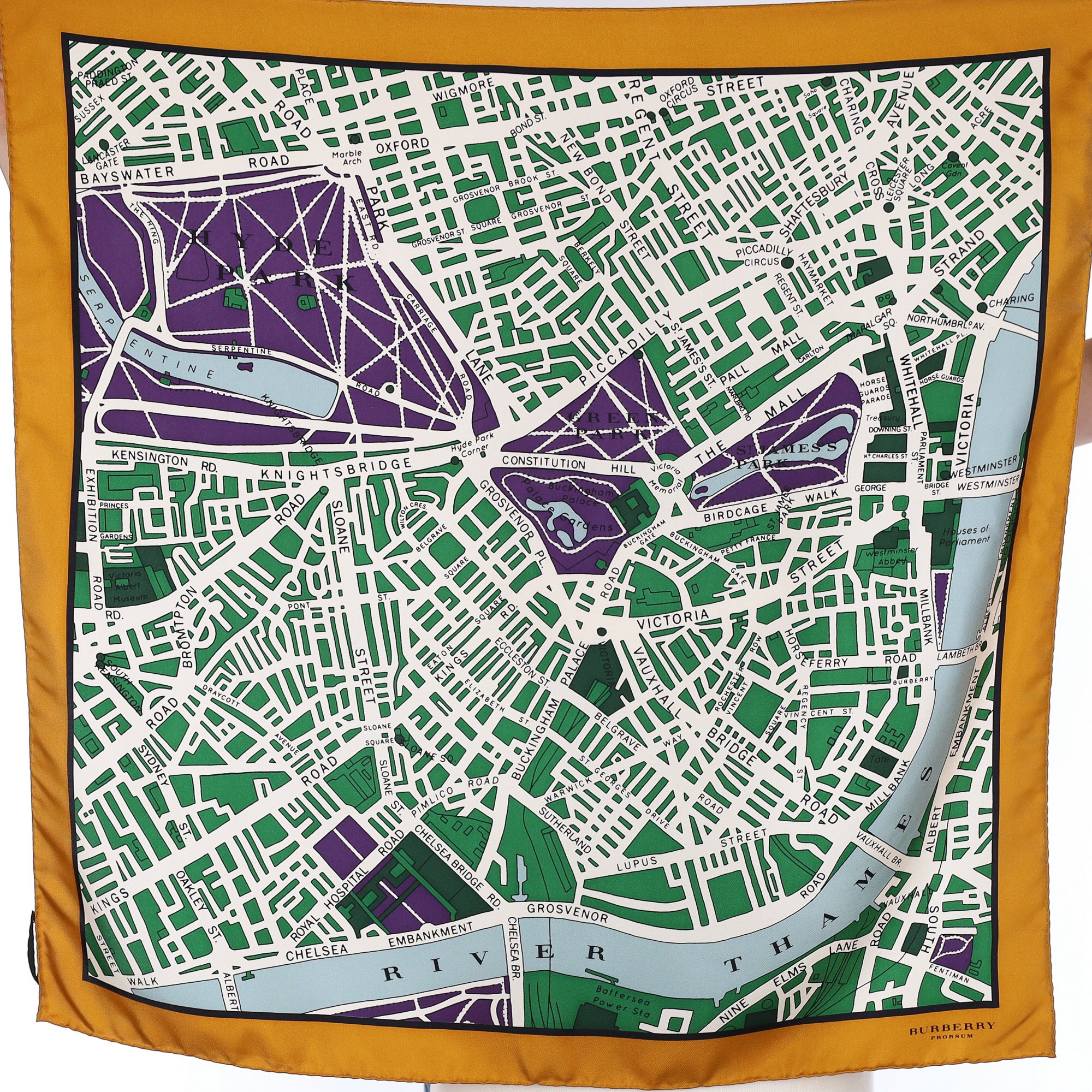 Burberry London Map Silk Scarf