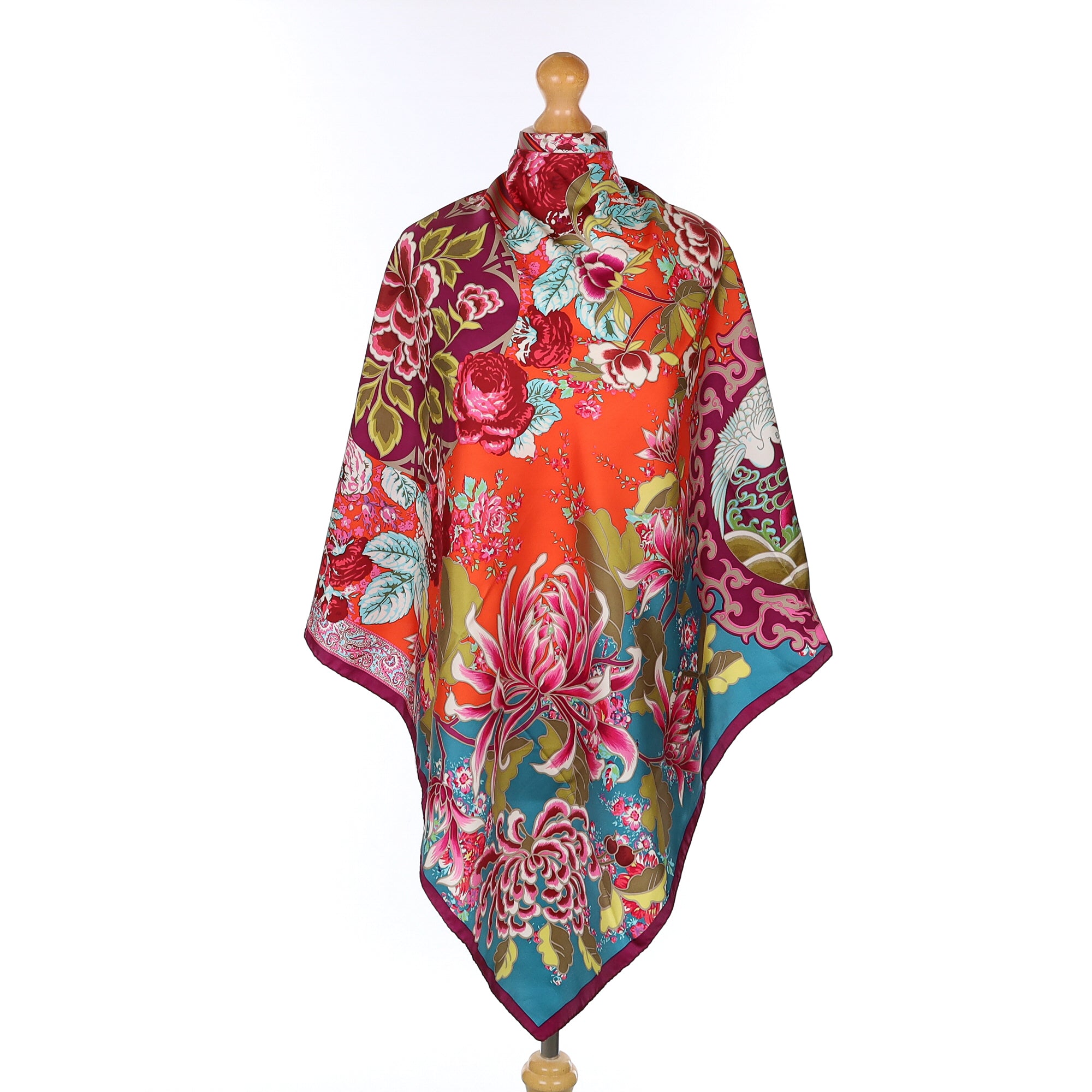 Kenzo Floral Patterned Silk Scarf