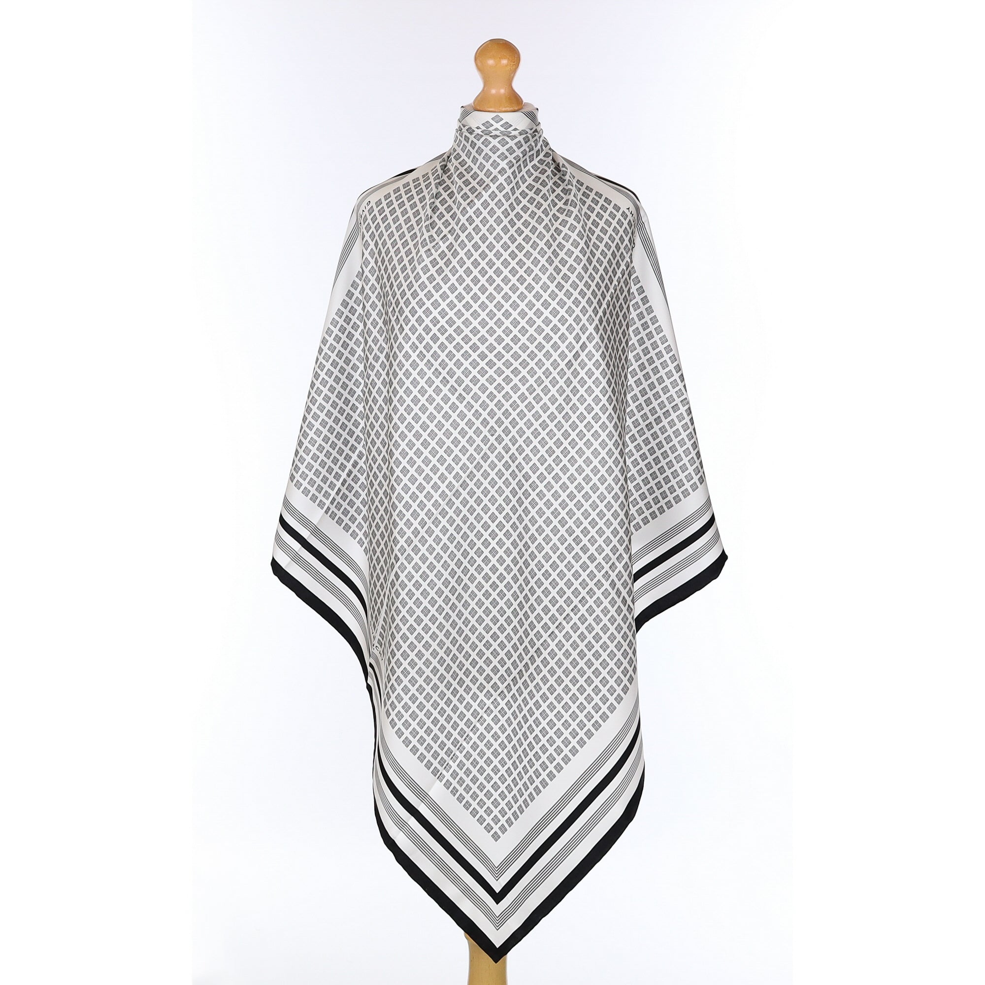 Brand New Givenchy Monochrome Patterned Silk Scarf