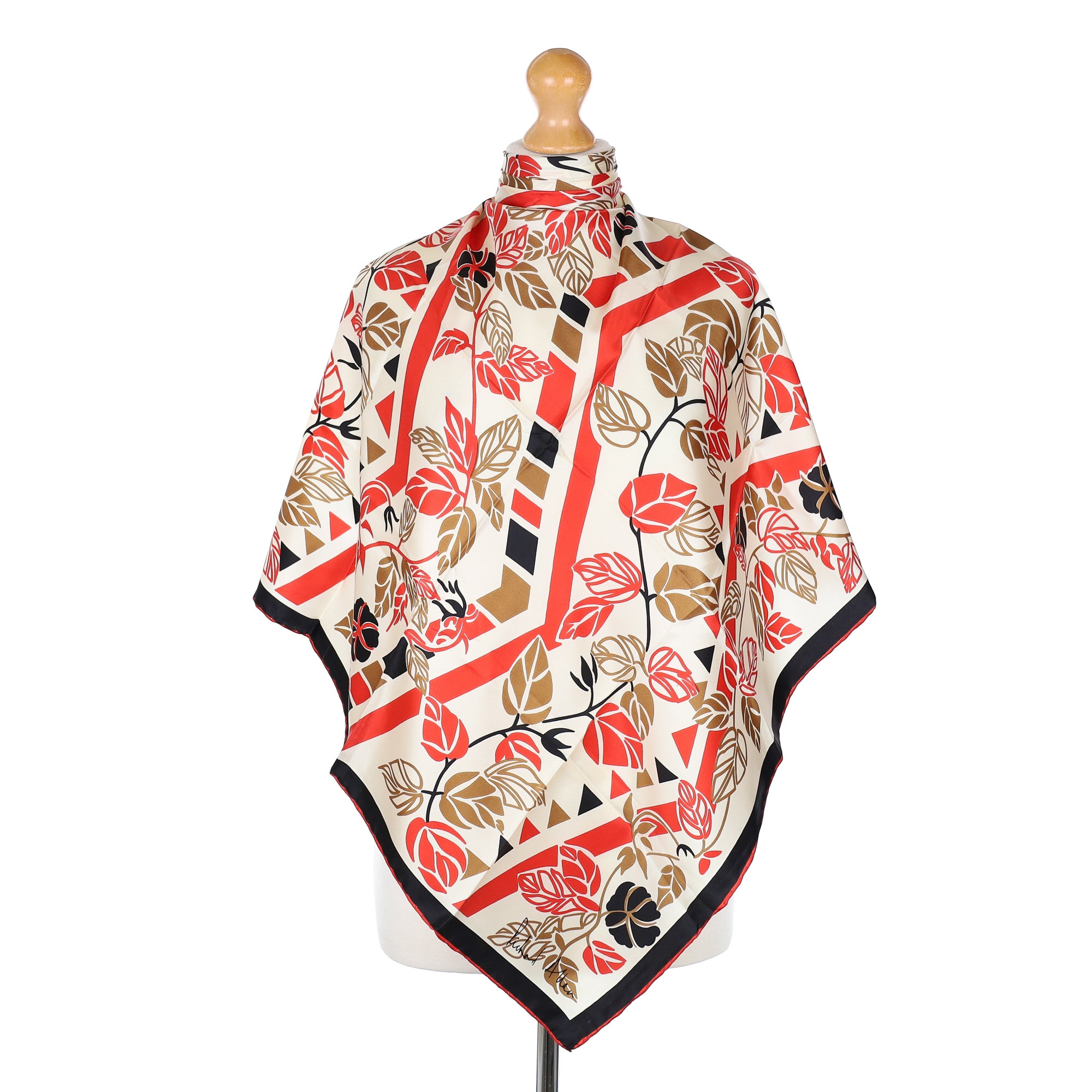Richard Allan Abstract Floral Vintage Silk Scarf