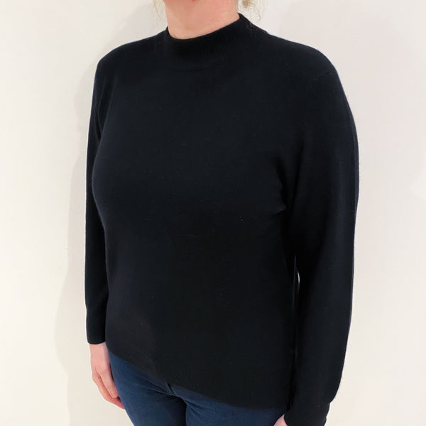 Ladies black cashmere deals polo neck jumper