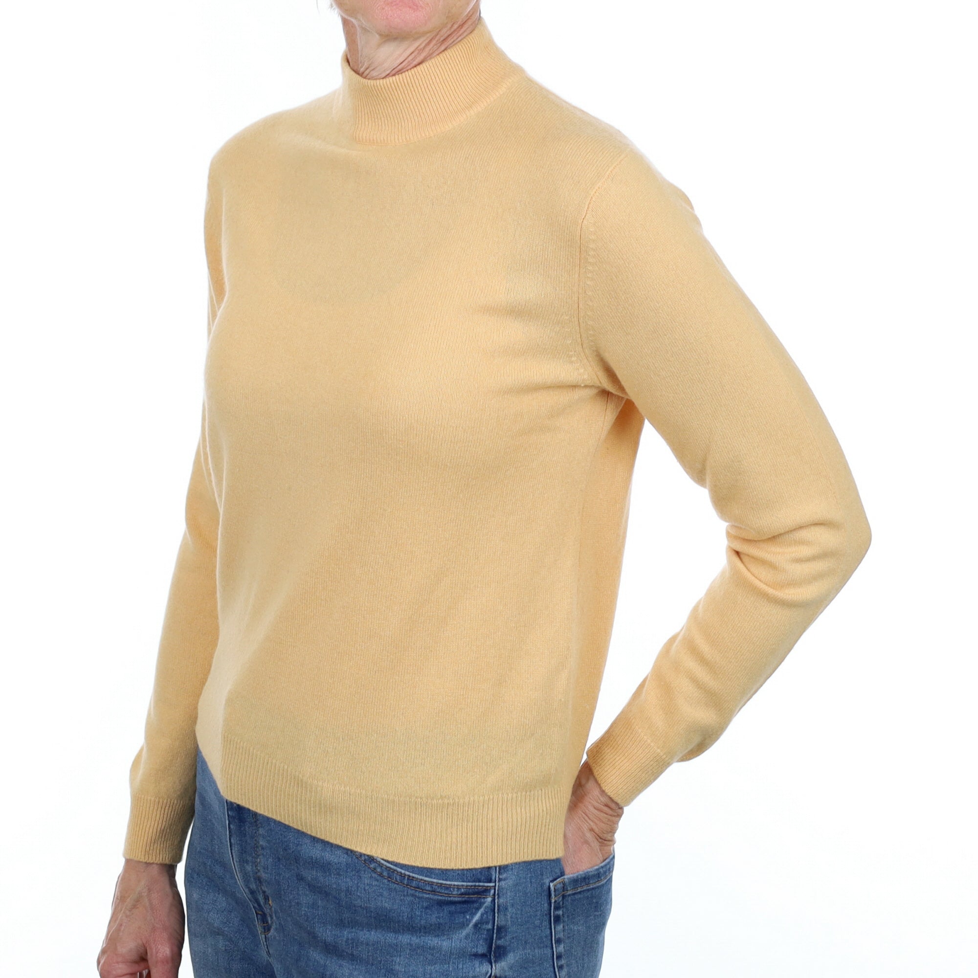 Apricot Orange Cashmere Turtle Neck Jumper Small