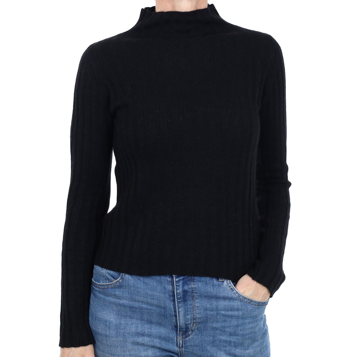 Black Cashmere Turtle Neck Jumper Small