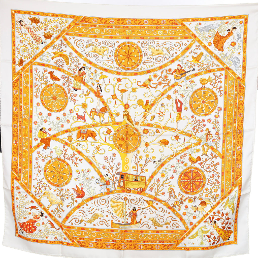 Pristine Hermès Peuple Du Vent Silk Scarf Quite Rare