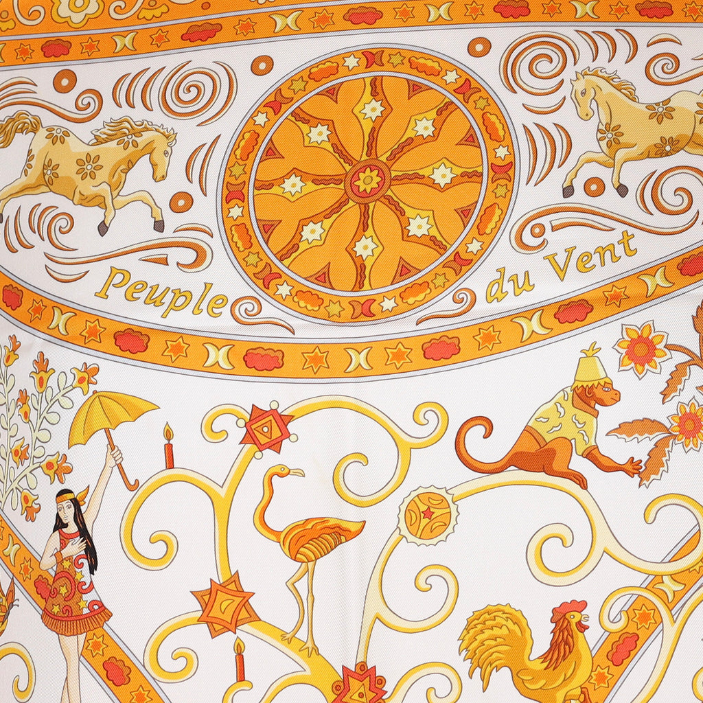 Pristine Hermès Peuple Du Vent Silk Scarf Quite Rare