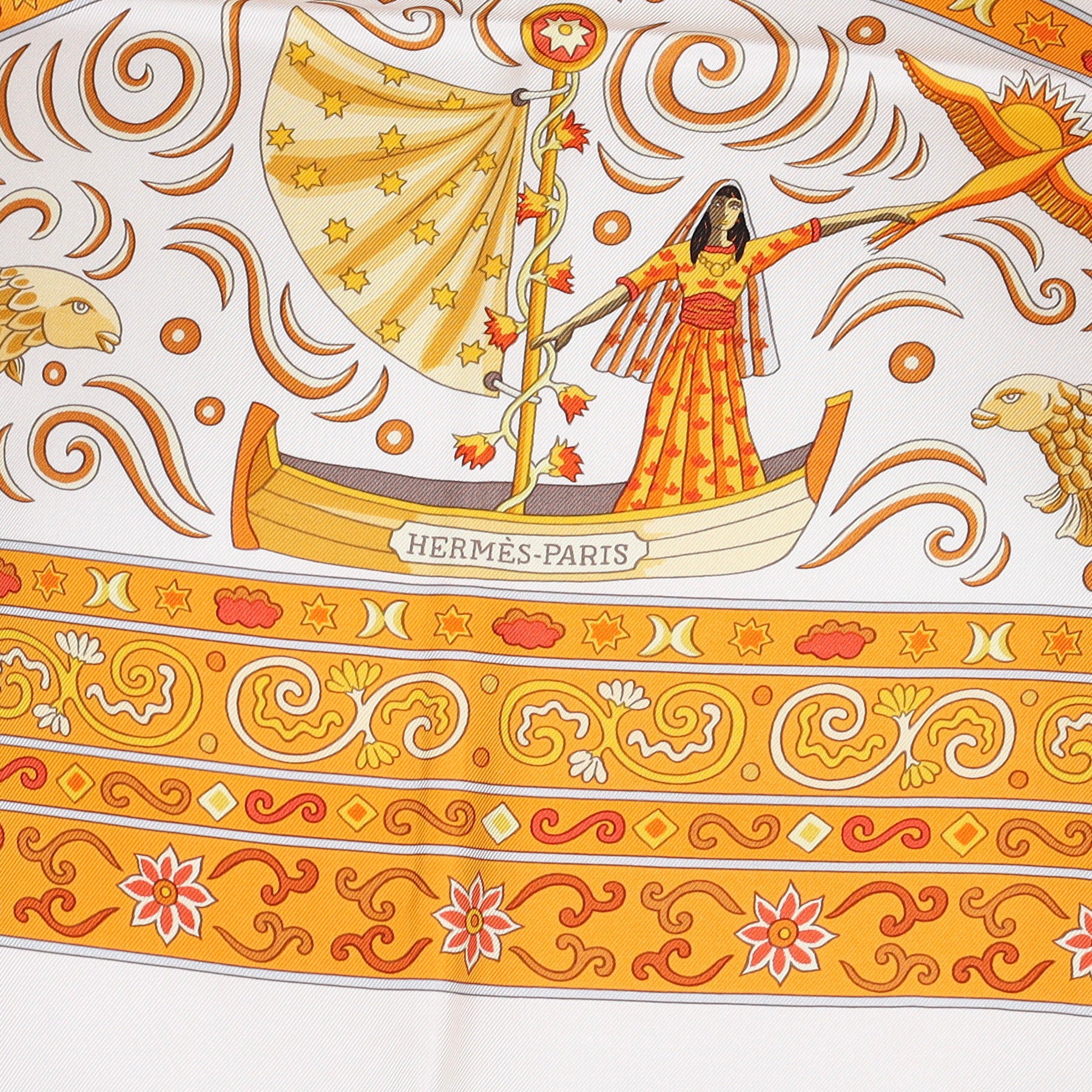 Pristine Hermès Peuple Du Vent Silk Scarf Quite Rare