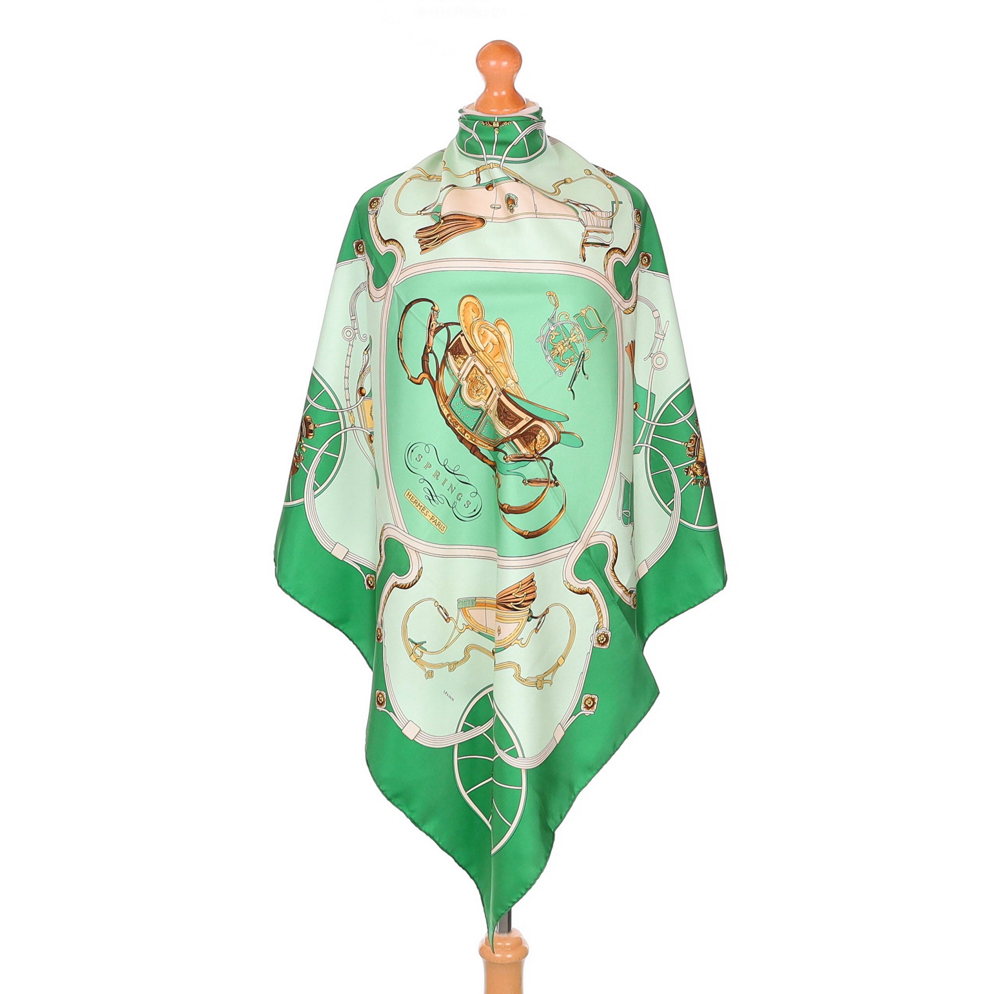 Pristine Hermès Springs Silk Scarf