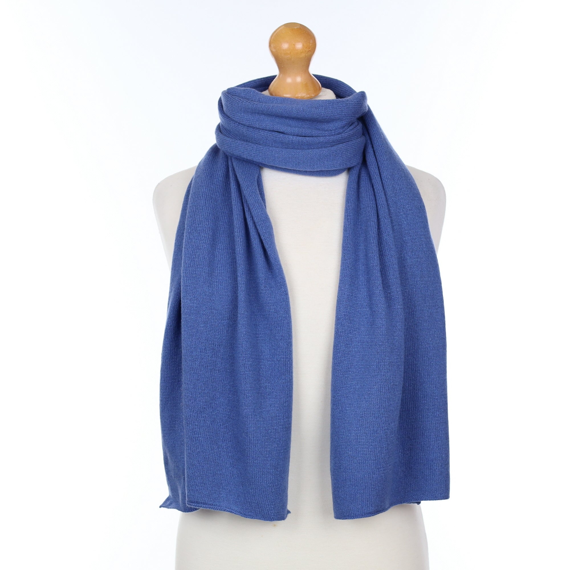 Brand New Scottish Batik Blue Cashmere Knitted Scarf