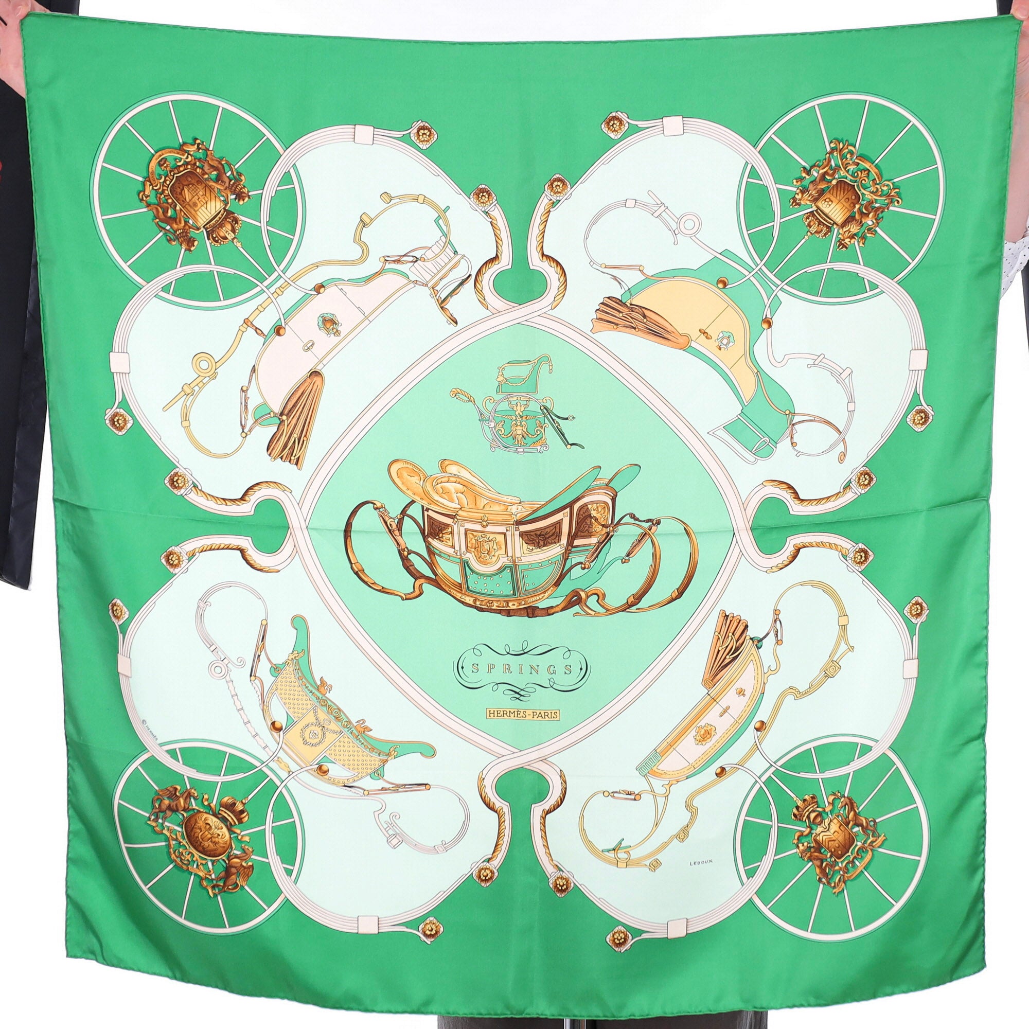 Pristine Hermès Springs Silk Scarf