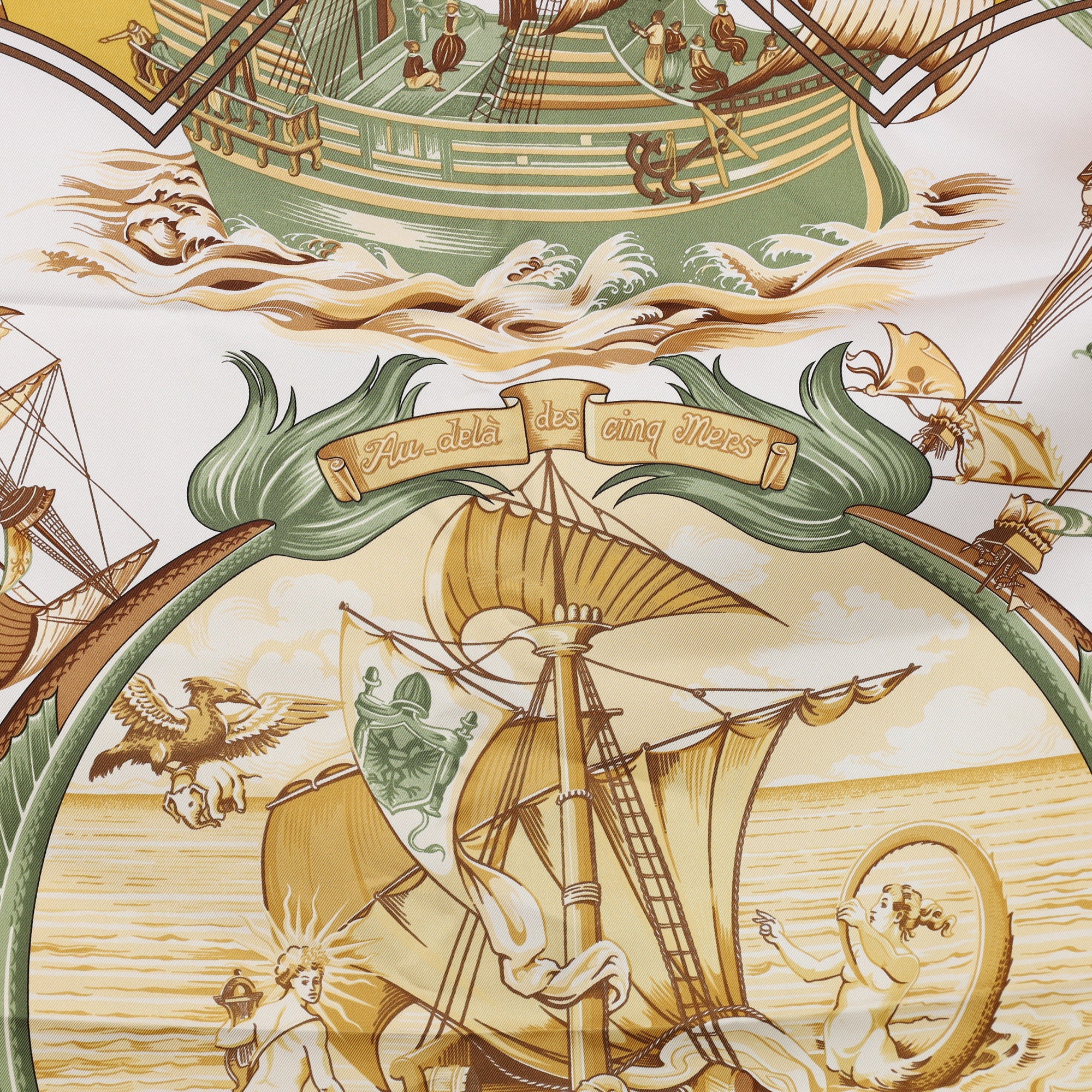 Brand New Boxed Hermès Au-delà Des Cinq Mers Silk Scarf