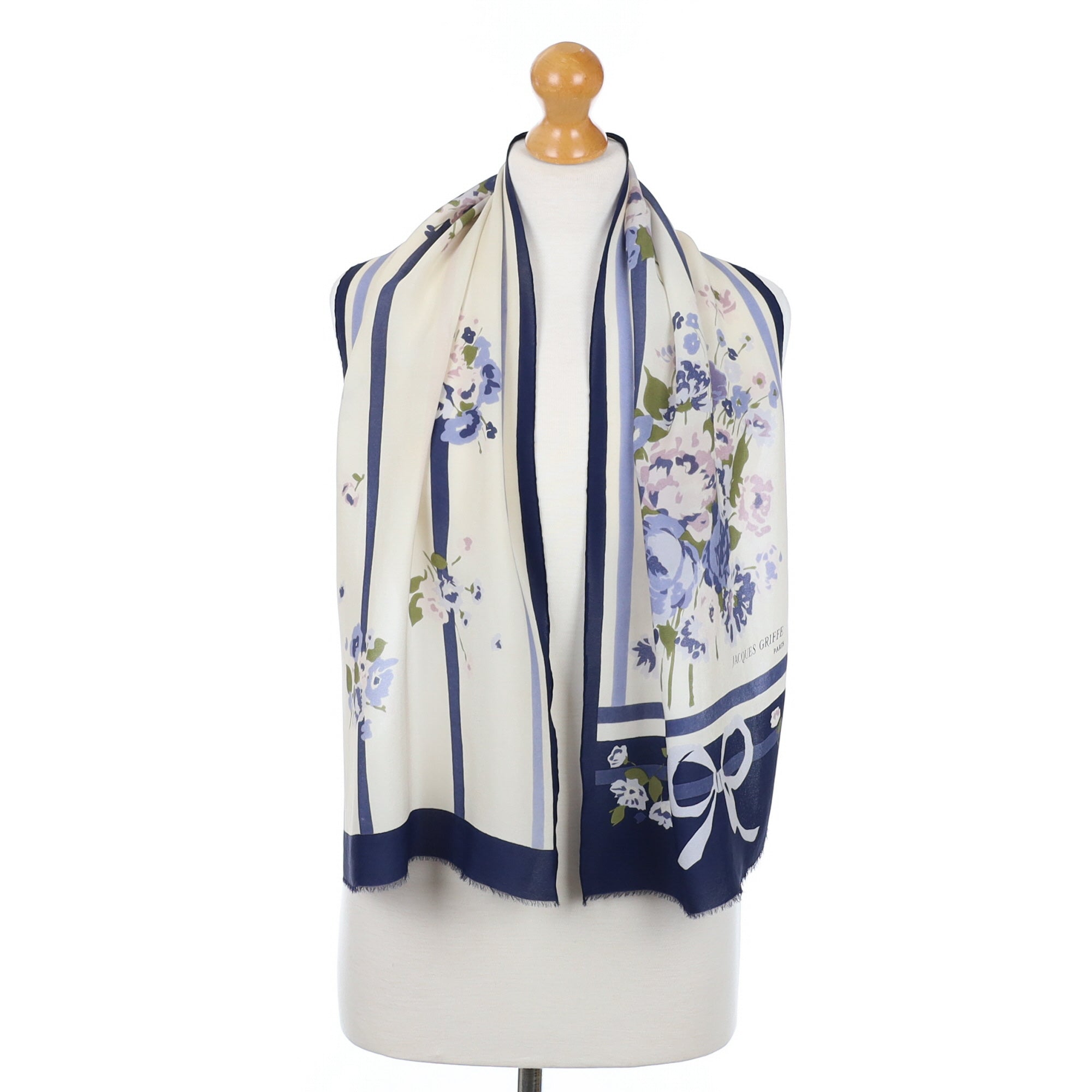 French Jacques Griffe Long Silk Scarf