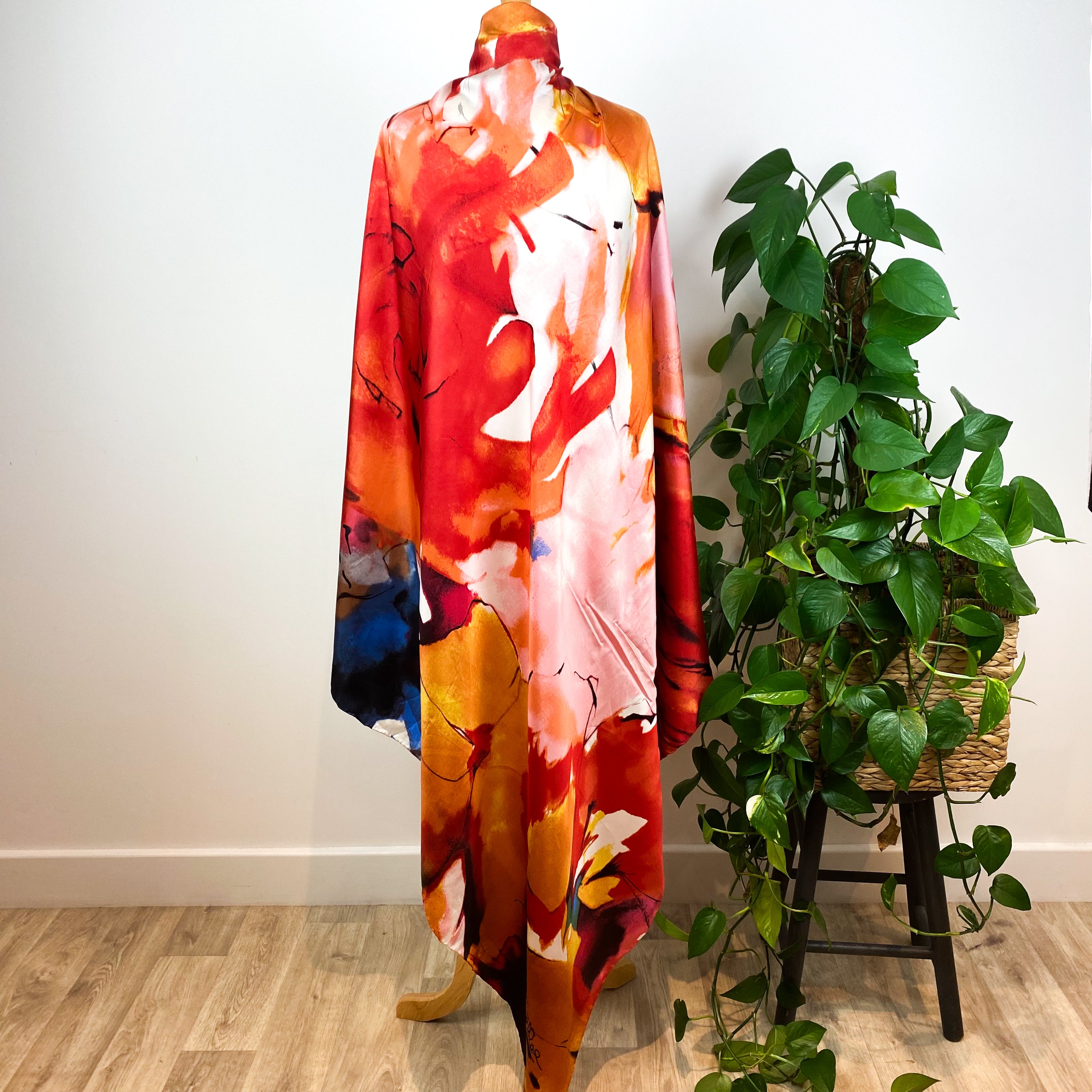 Large Vivid Paul Costello Designer Silk Scarf