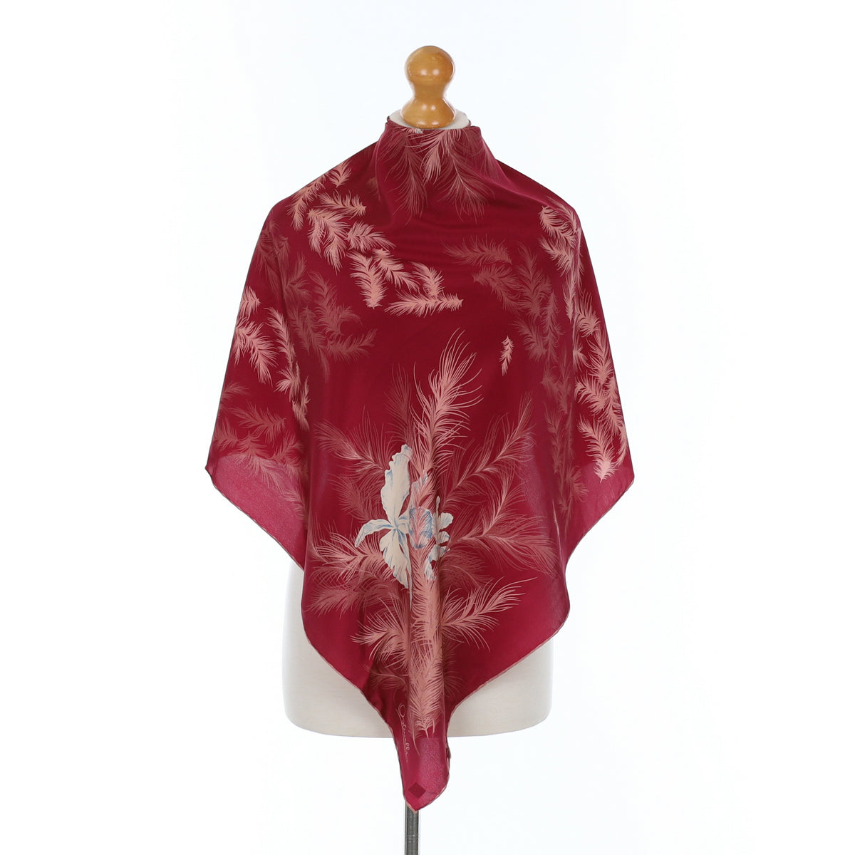 Ostinelli Silk Deep Red Vintage Silk Scarf