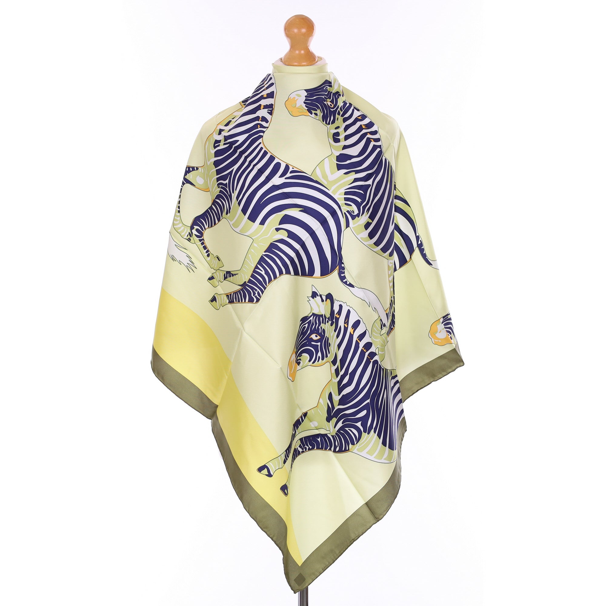 Brand New Green Zebra Silk Scarf