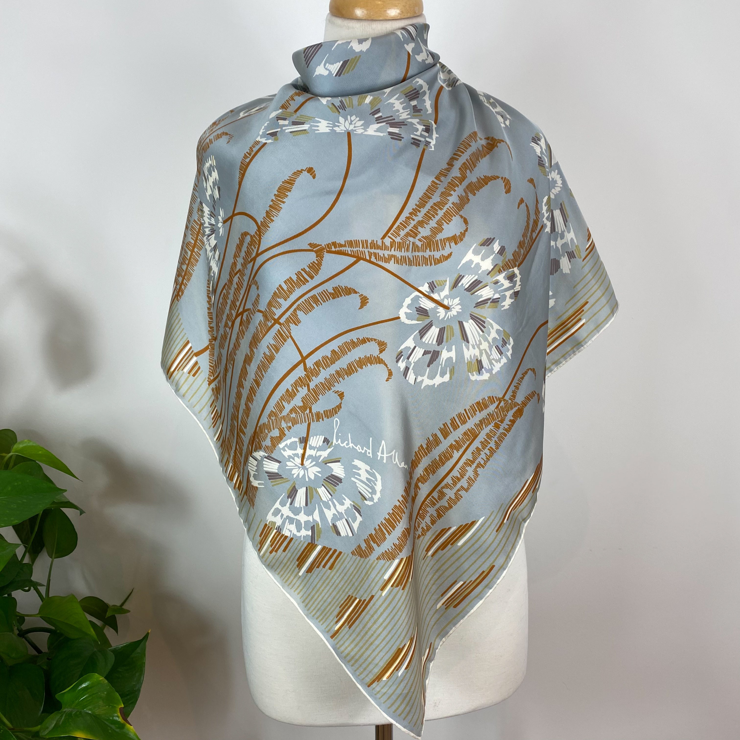 1970s Richard Allan Vintage Silk Scarf