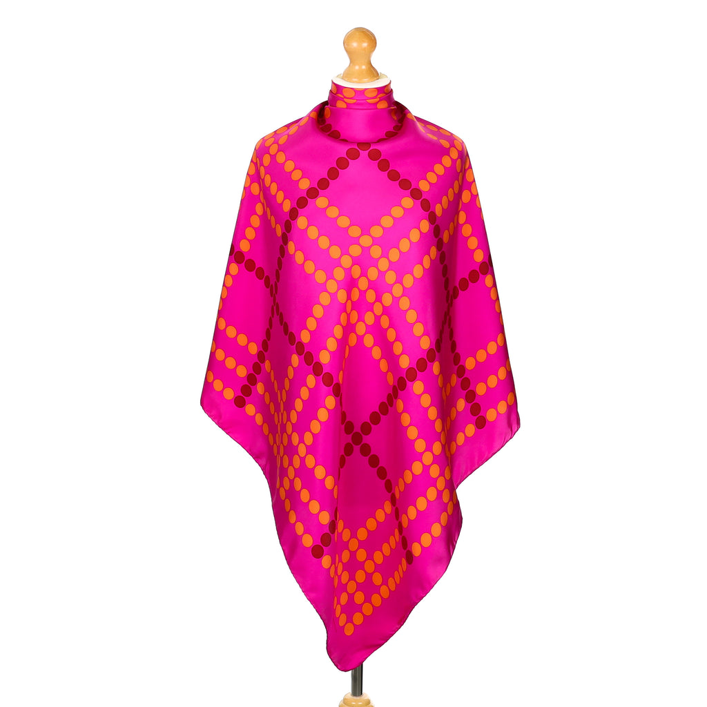 Burberry Pink Spotted Design Vintage Silk Scarf