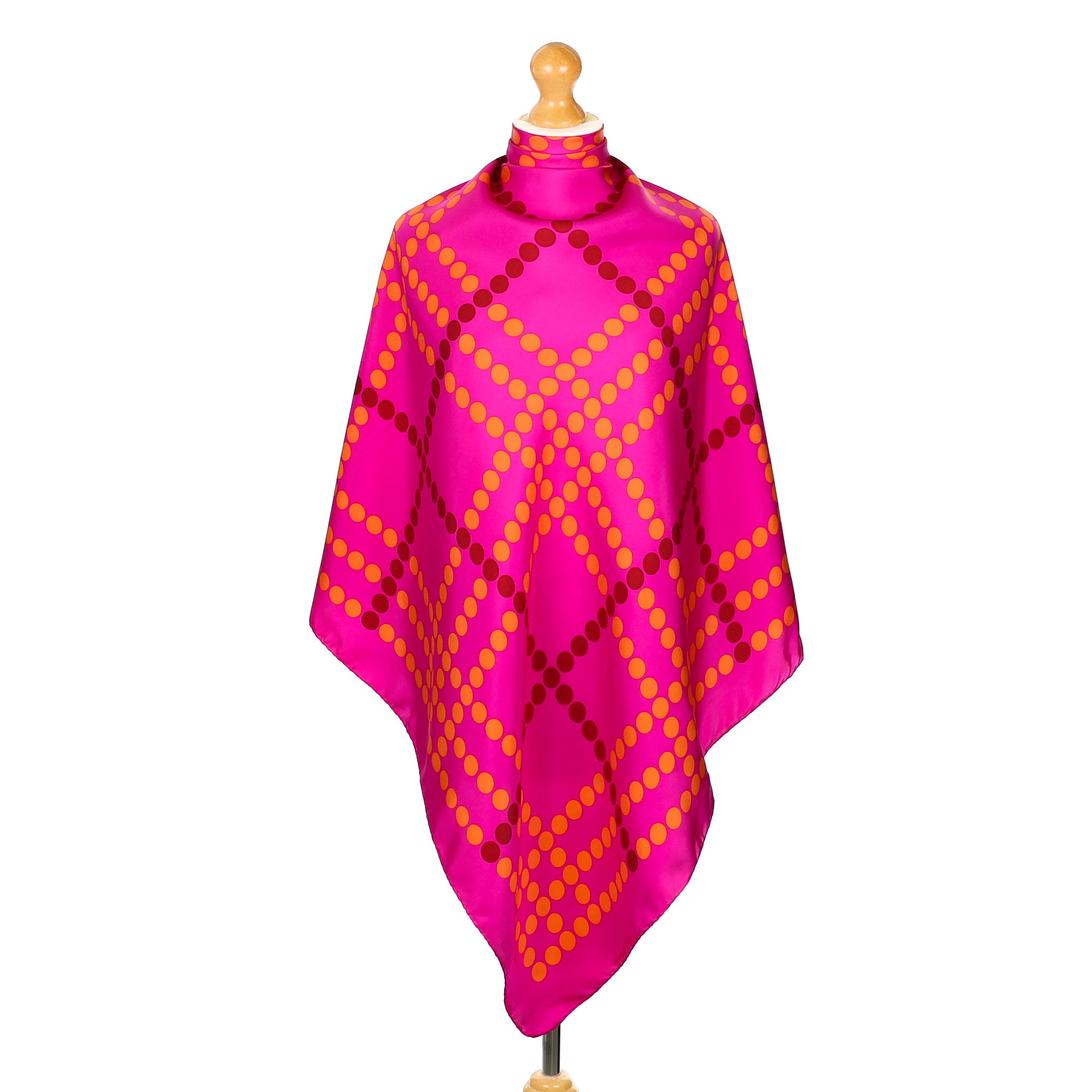 Burberry Pink Spotted Design Vintage Silk Scarf