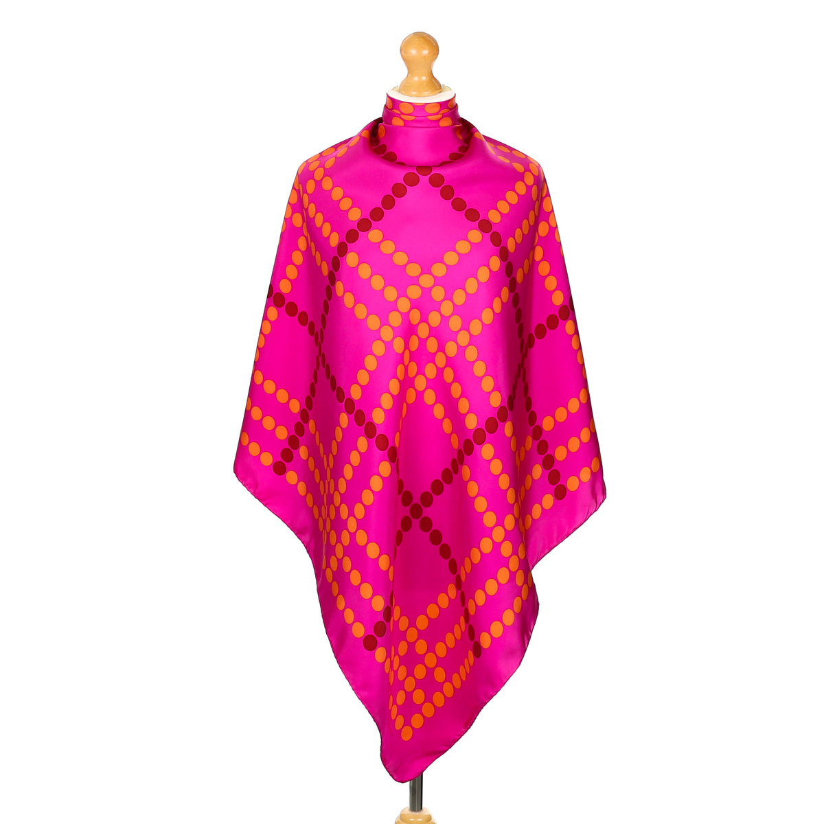 Burberry Pink Spotted Design Vintage Silk Scarf