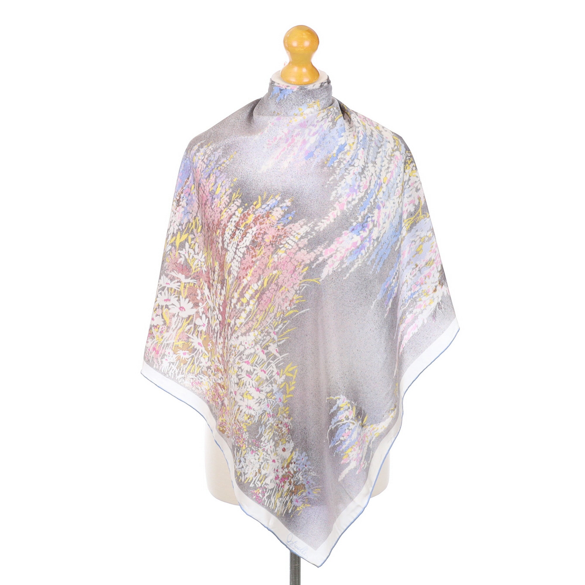 1970’s Ostinelli Floral Silk Scarf