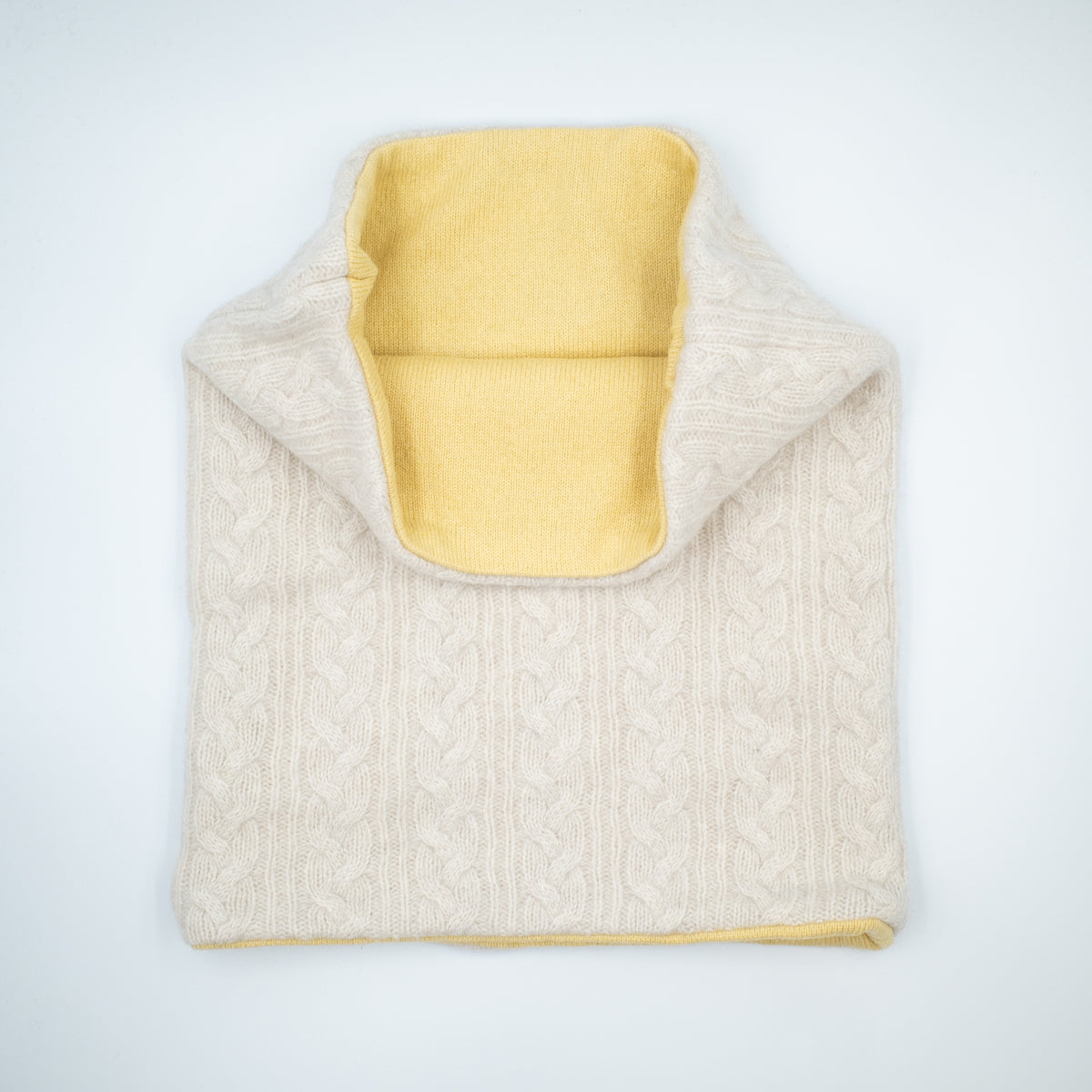 Oatmeal Cable and Custard Double Layered Snood