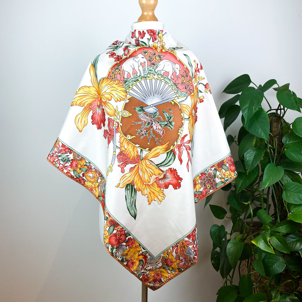 Stunning Floral Thai Silk Scarf