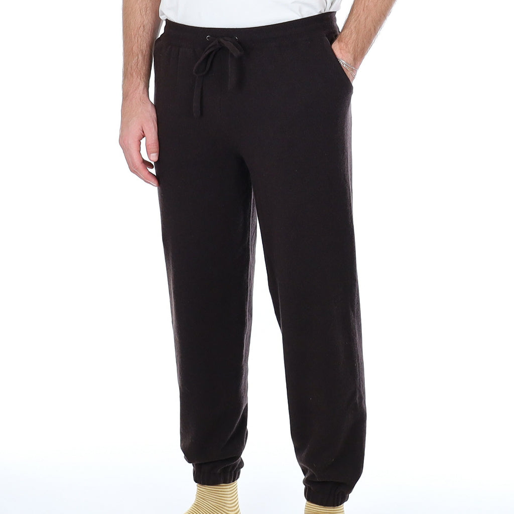 Men’s Brand New Scottish Dark Chocolate Brown Cashmere Lounge Pants Medium