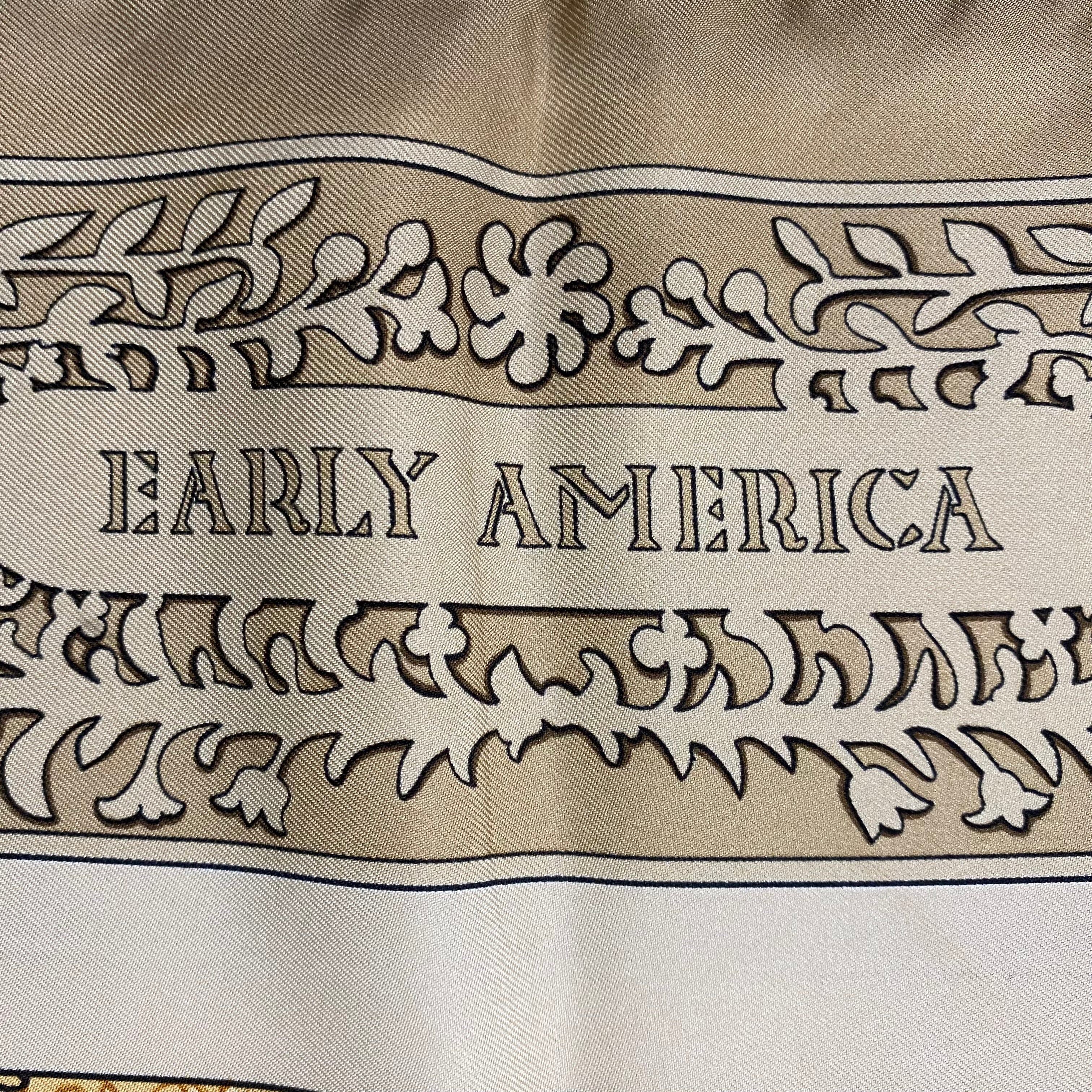 Hermès Early America Silk Scarf Rare