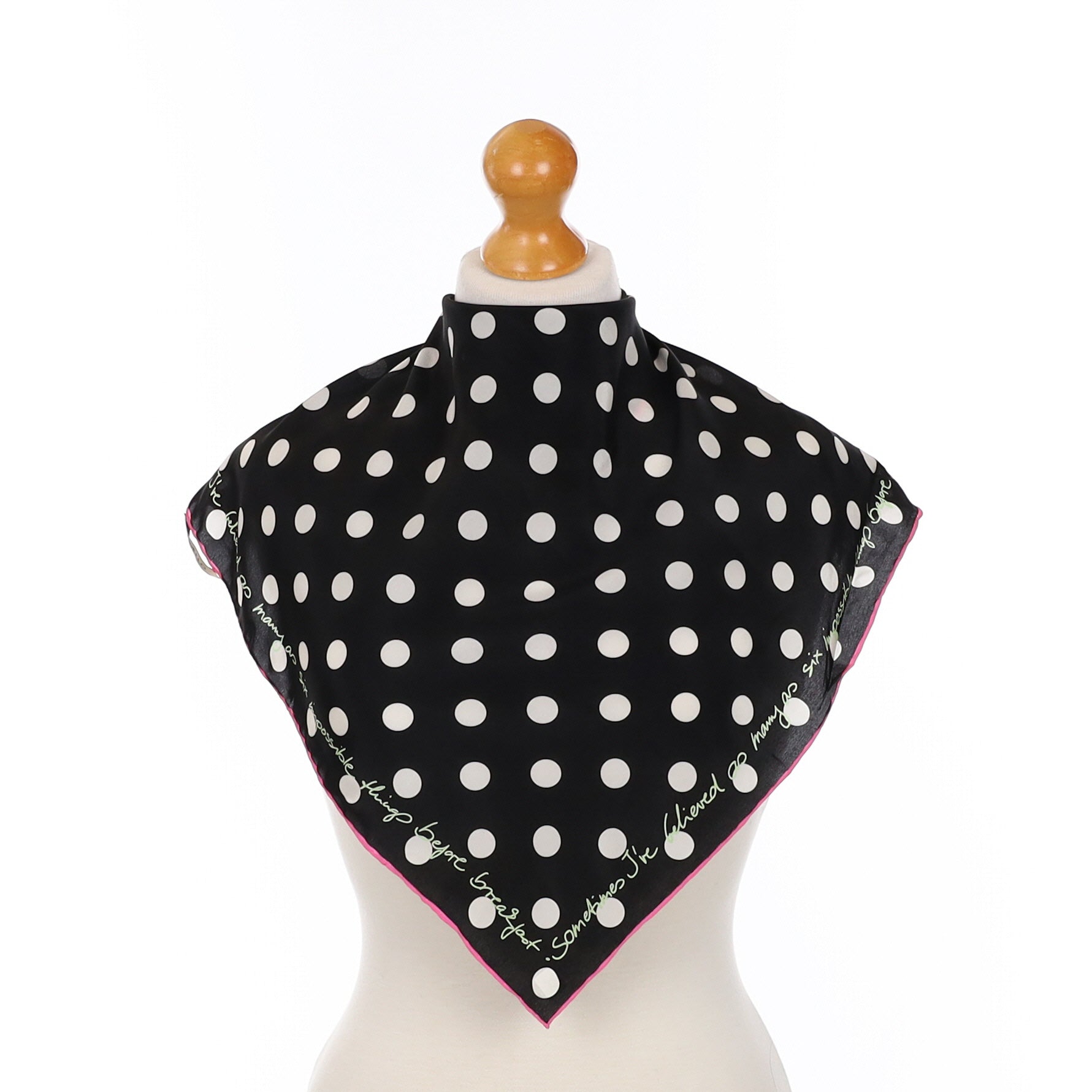 Codello Black and White Spotted Silk Scarf