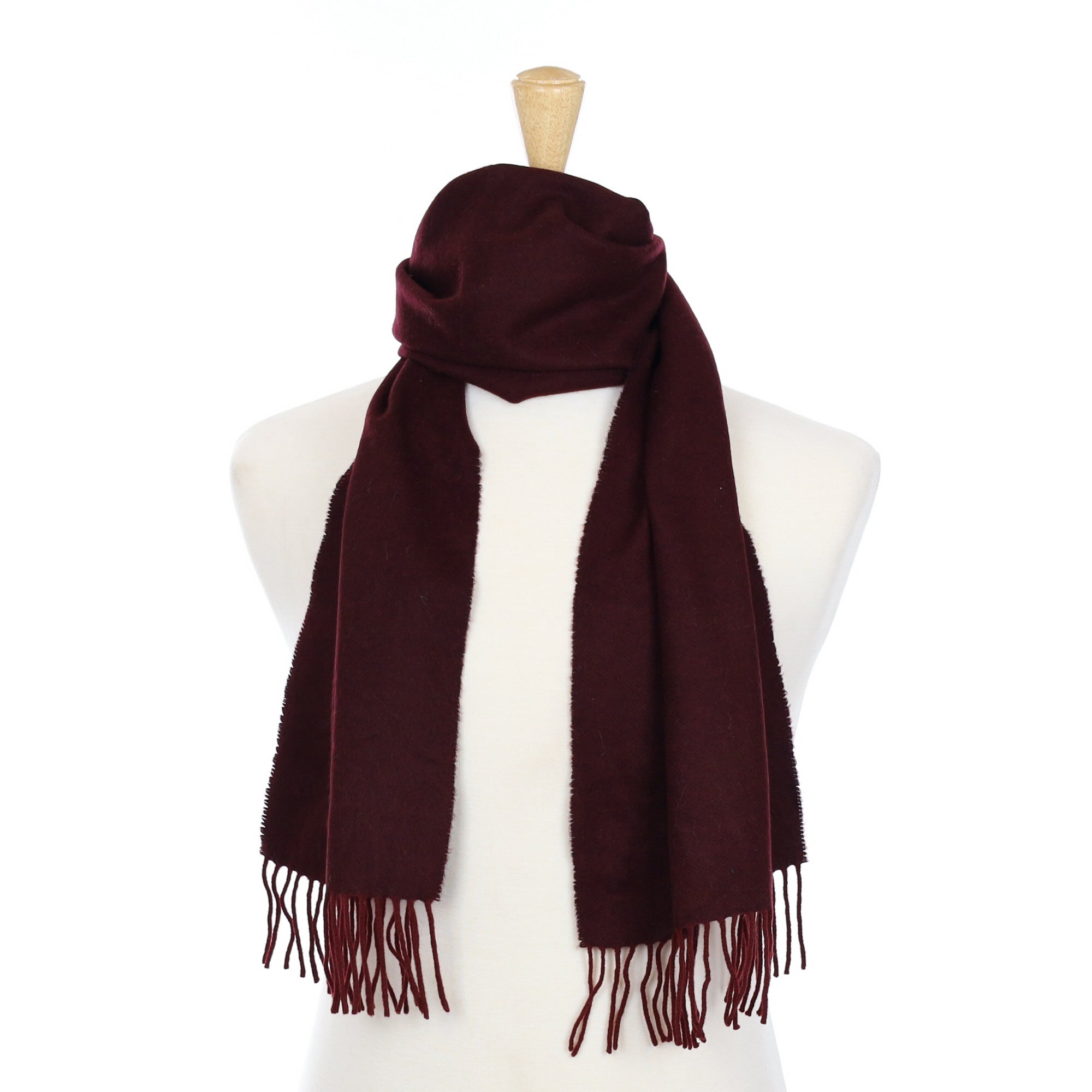 Mulberry Purple Cashmere Fringed Woven Scarf