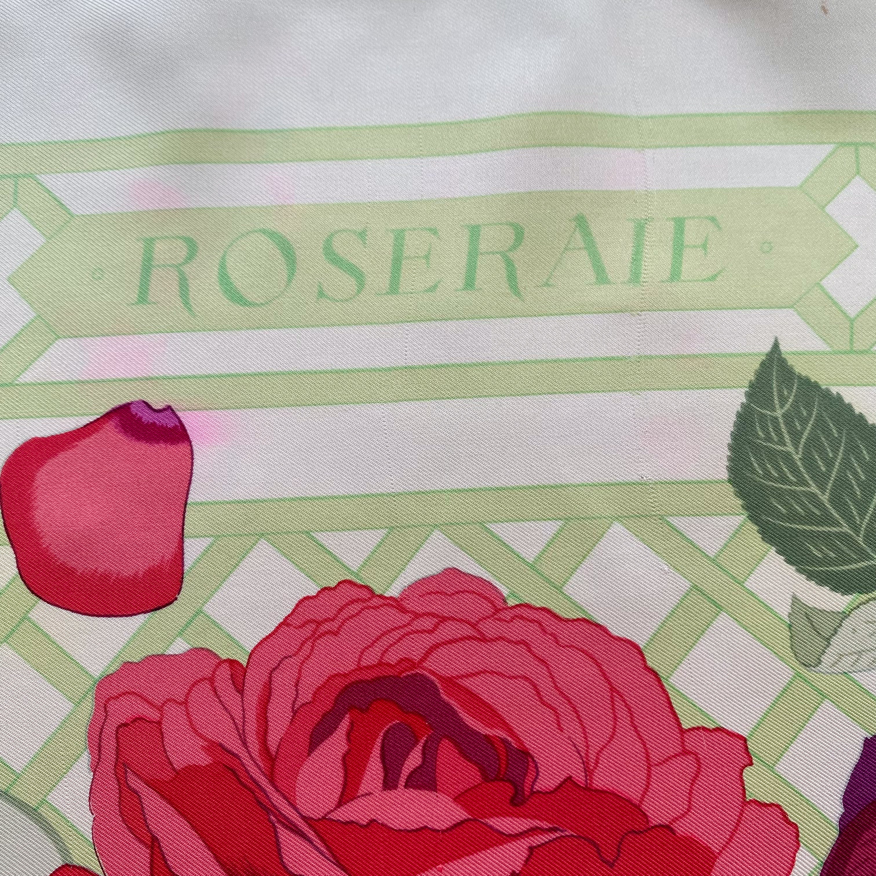 Hermès Roseraie Designer Silk Scarf