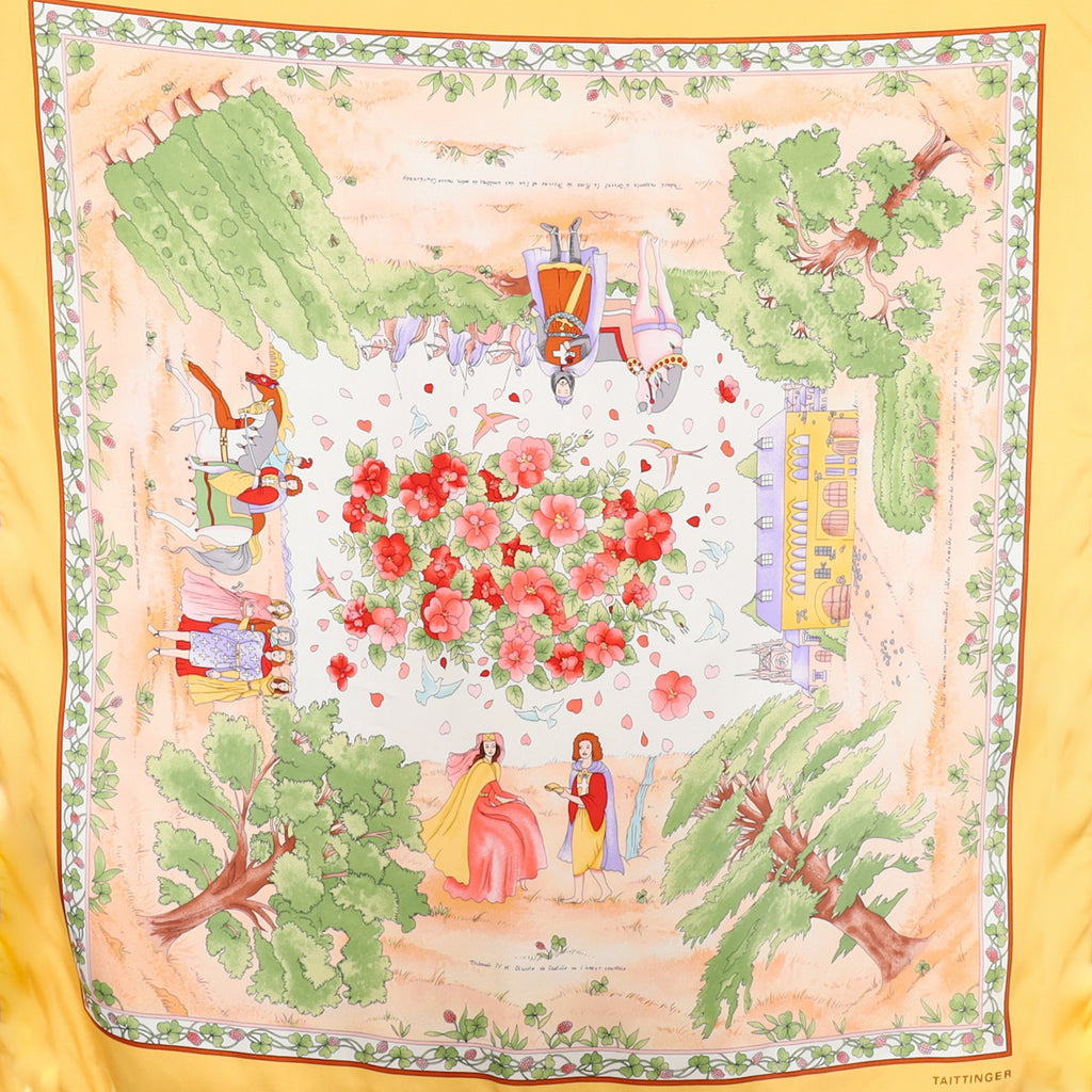 Taittinger Romantic Scene Silk Scarf