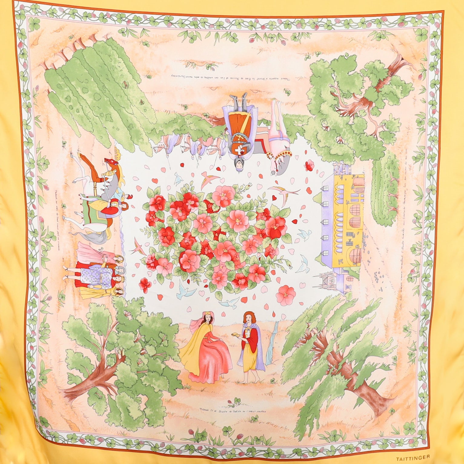 Taittinger Romantic Scene Silk Scarf
