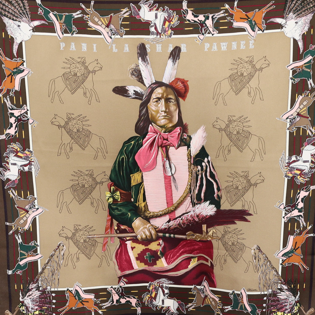 Hermès Pani la Shar Pawnee 70 Silk Scarf