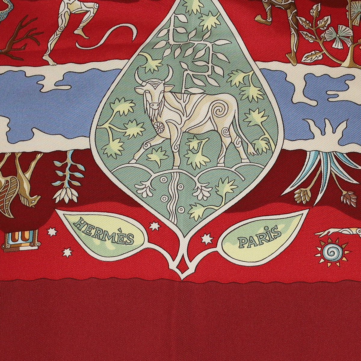Pristine Hermès Rives Fertiles Silk Scarf