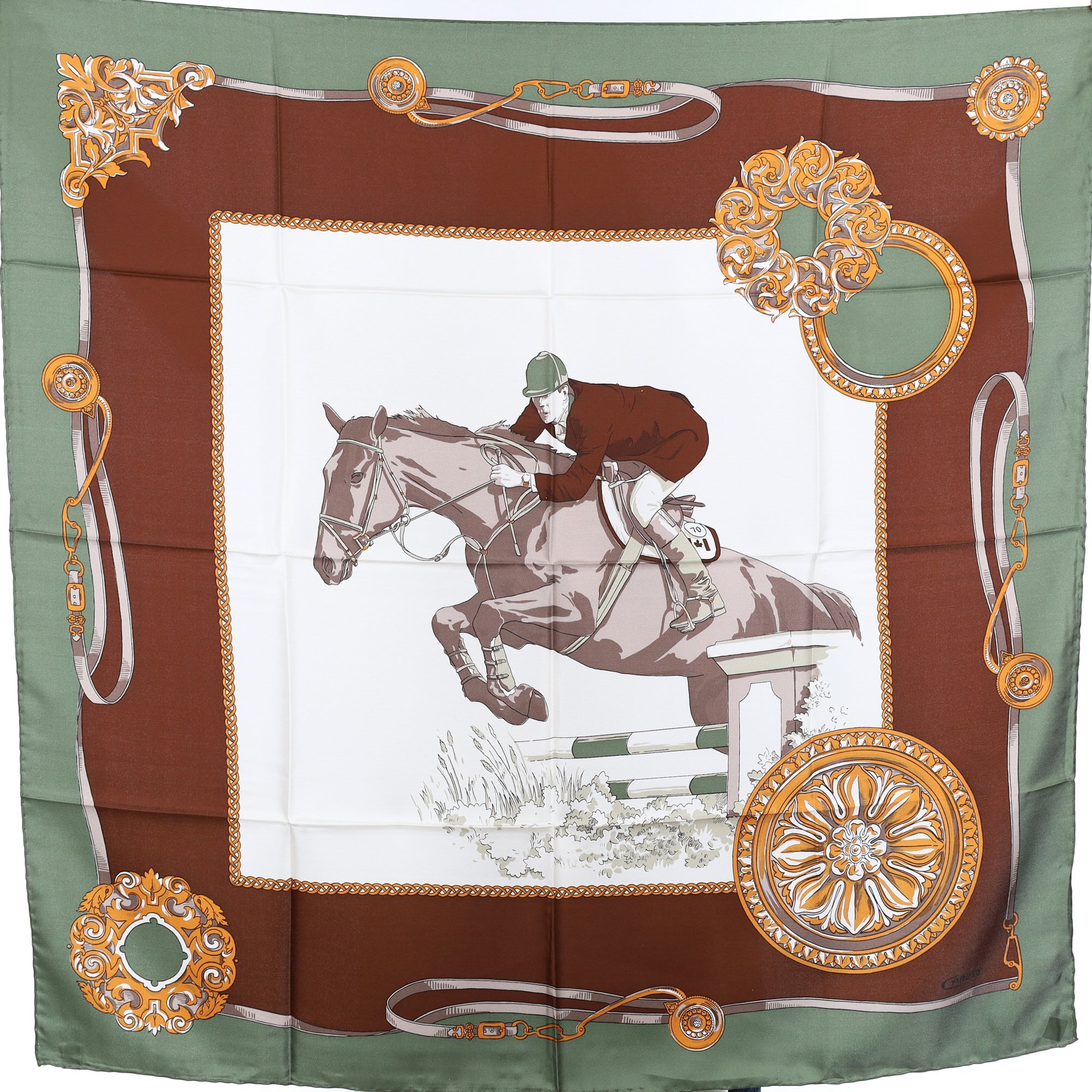 Brand New Boxed Caruso Vintage Silk Scarf