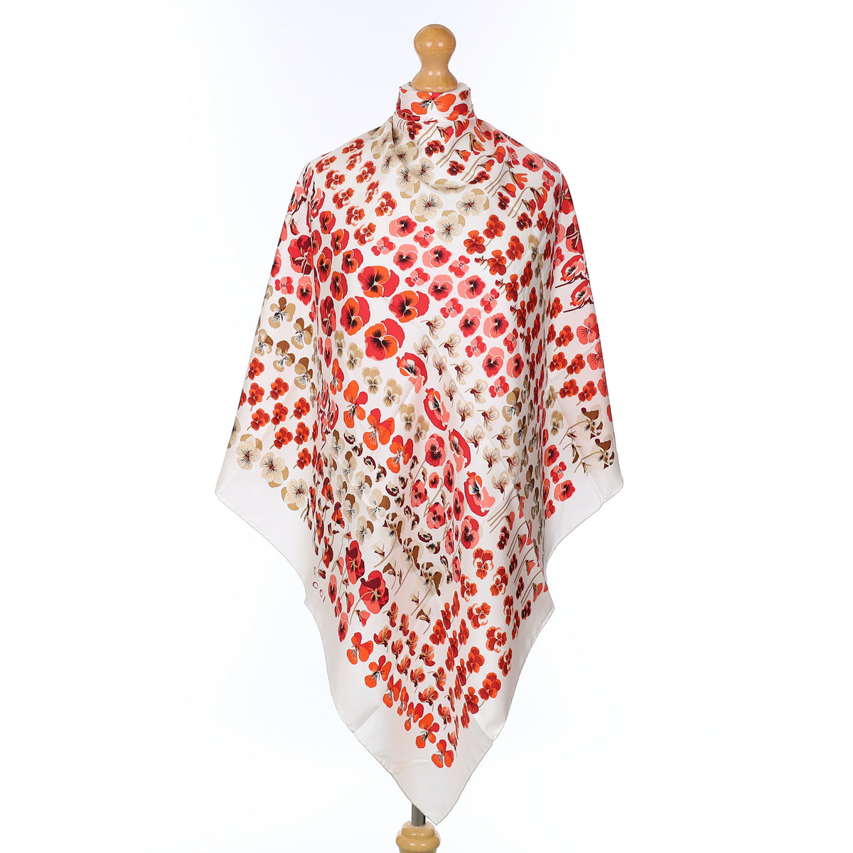 Brand New Gucci Red Floral Silk Scarf