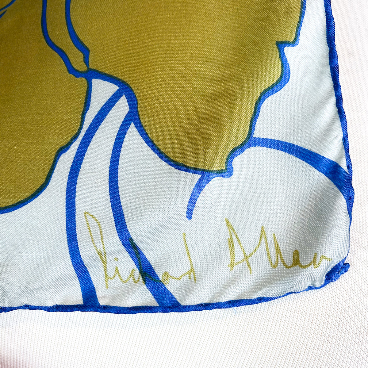 1970s Richard Allan Abstract Floral Vintage Silk Scarf