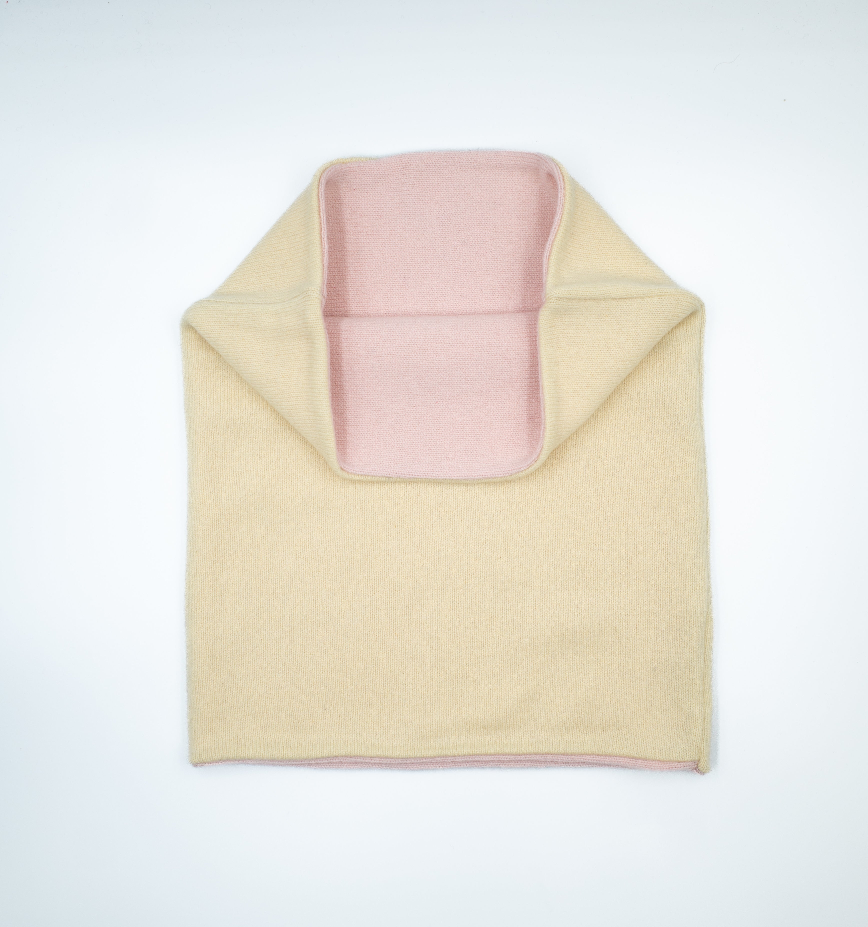 Pale Yellow and Baby Pink Luxury Double Layered Snood