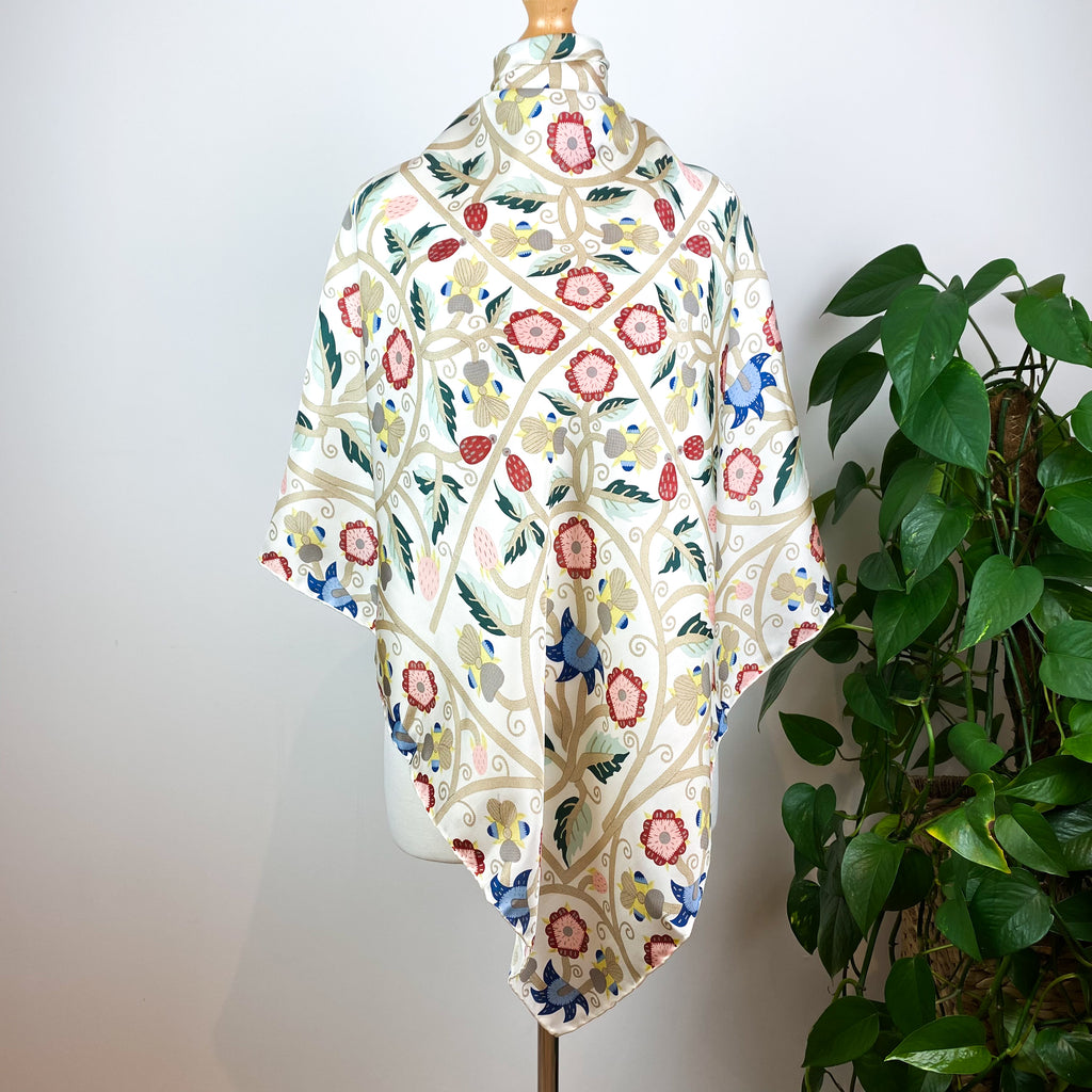 Beautiful Floral British Silk Scarf