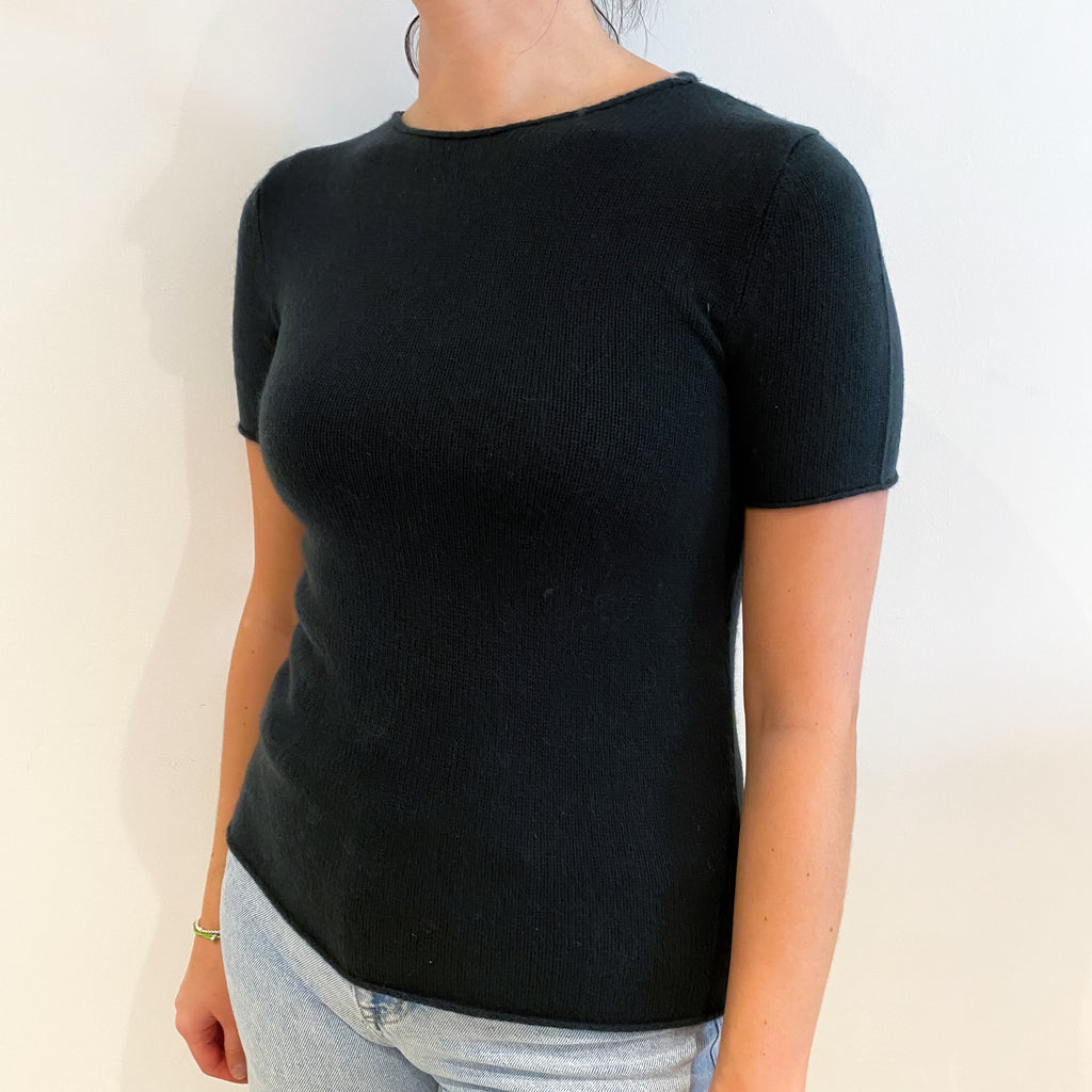Theory Dark Khaki Green Short Sleeved Jumper Small